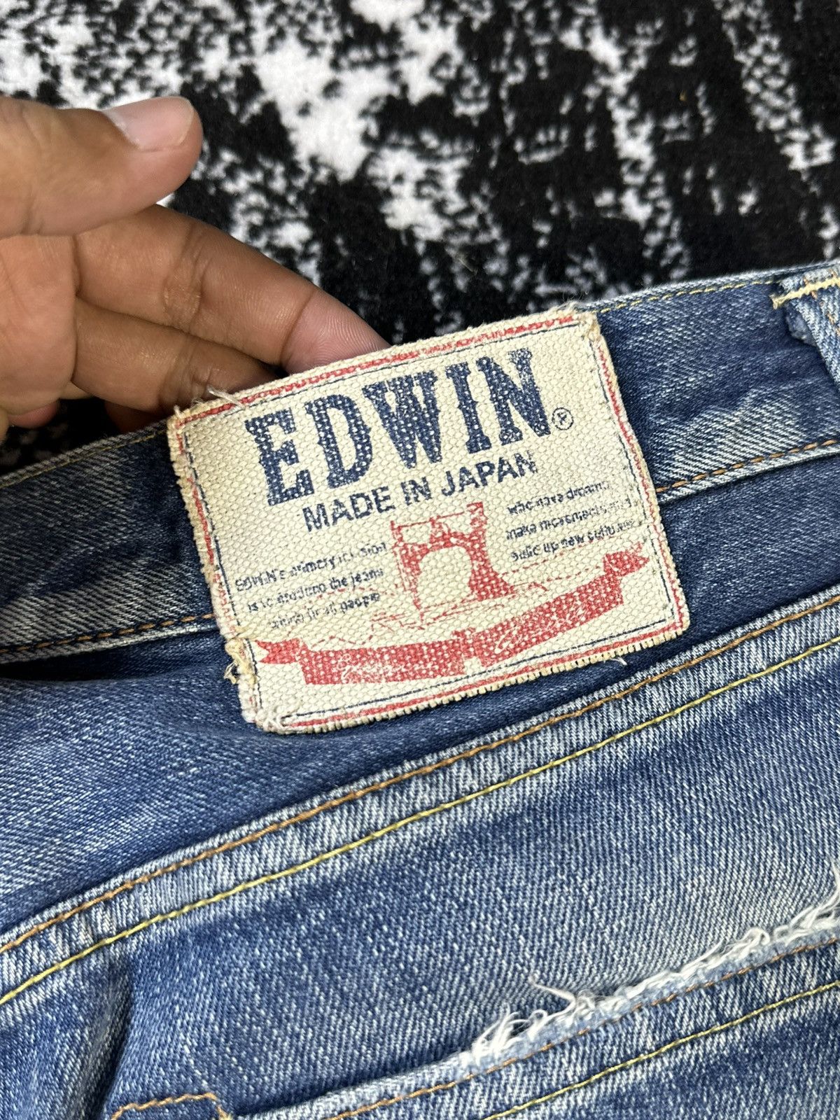 Sugar Cane 2000s Edwin Blue Trip Mud Wash Jeans Size US 33 - 14 Thumbnail