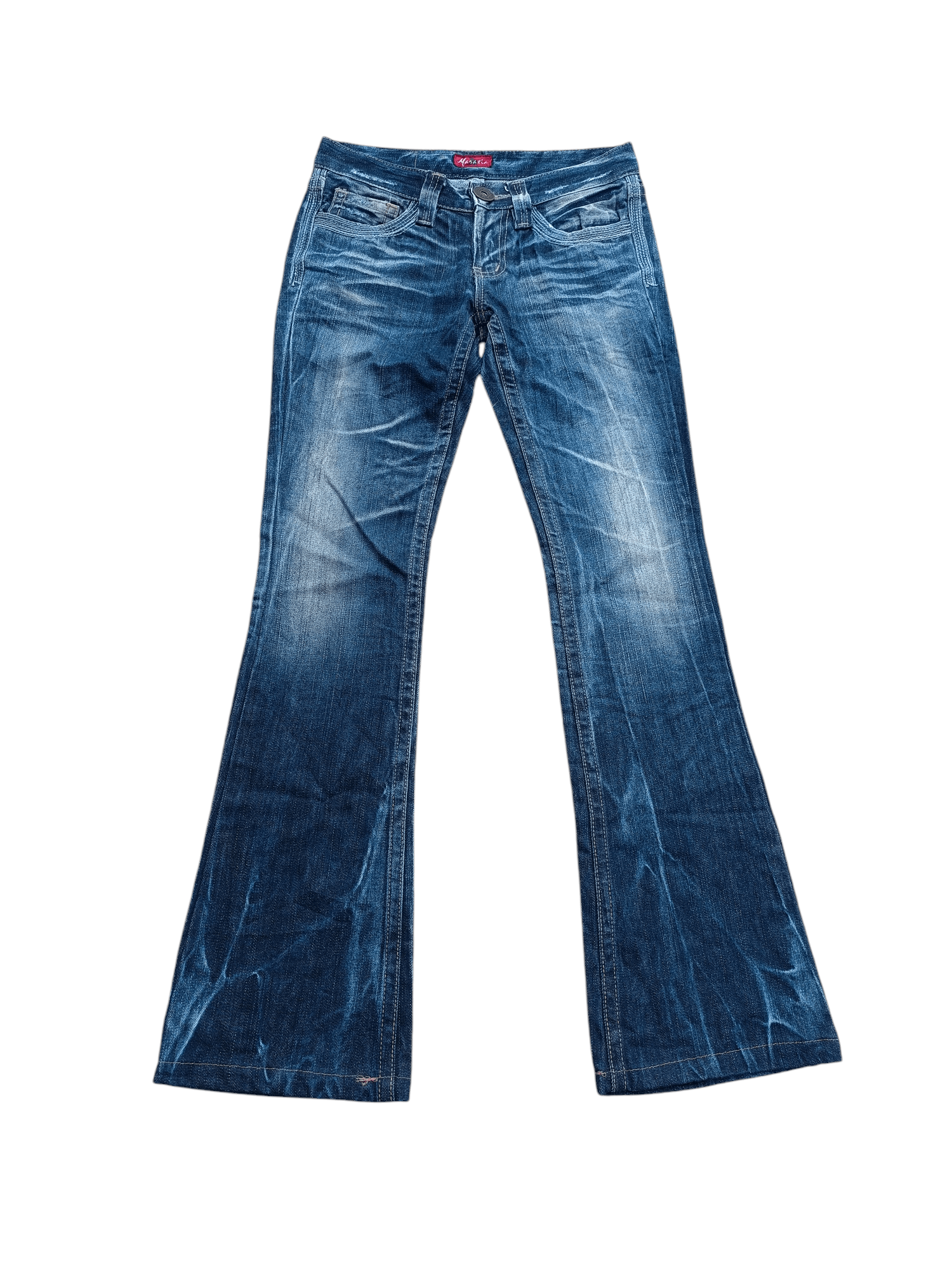 Hysteric Glamour SUPER FLARED🔥Maraxia Whiskers Faded Low Rise Boot Cut Jeans Size US 28 / EU 44 - 2 Thumbnail