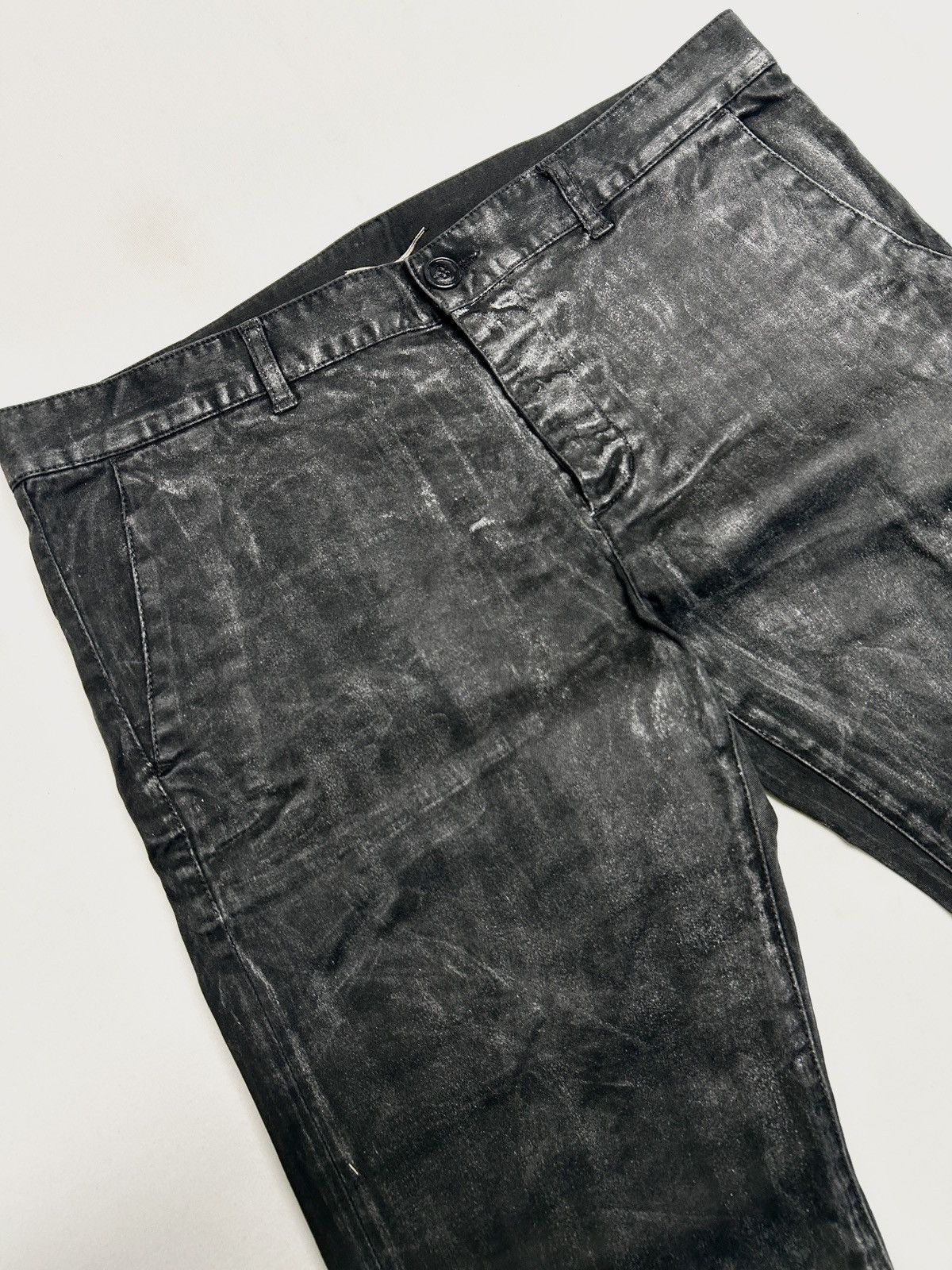 Saint Laurent Paris SS2017 Distressed Waxed Denim Pants Size US 32 / EU 48 - 3 Thumbnail