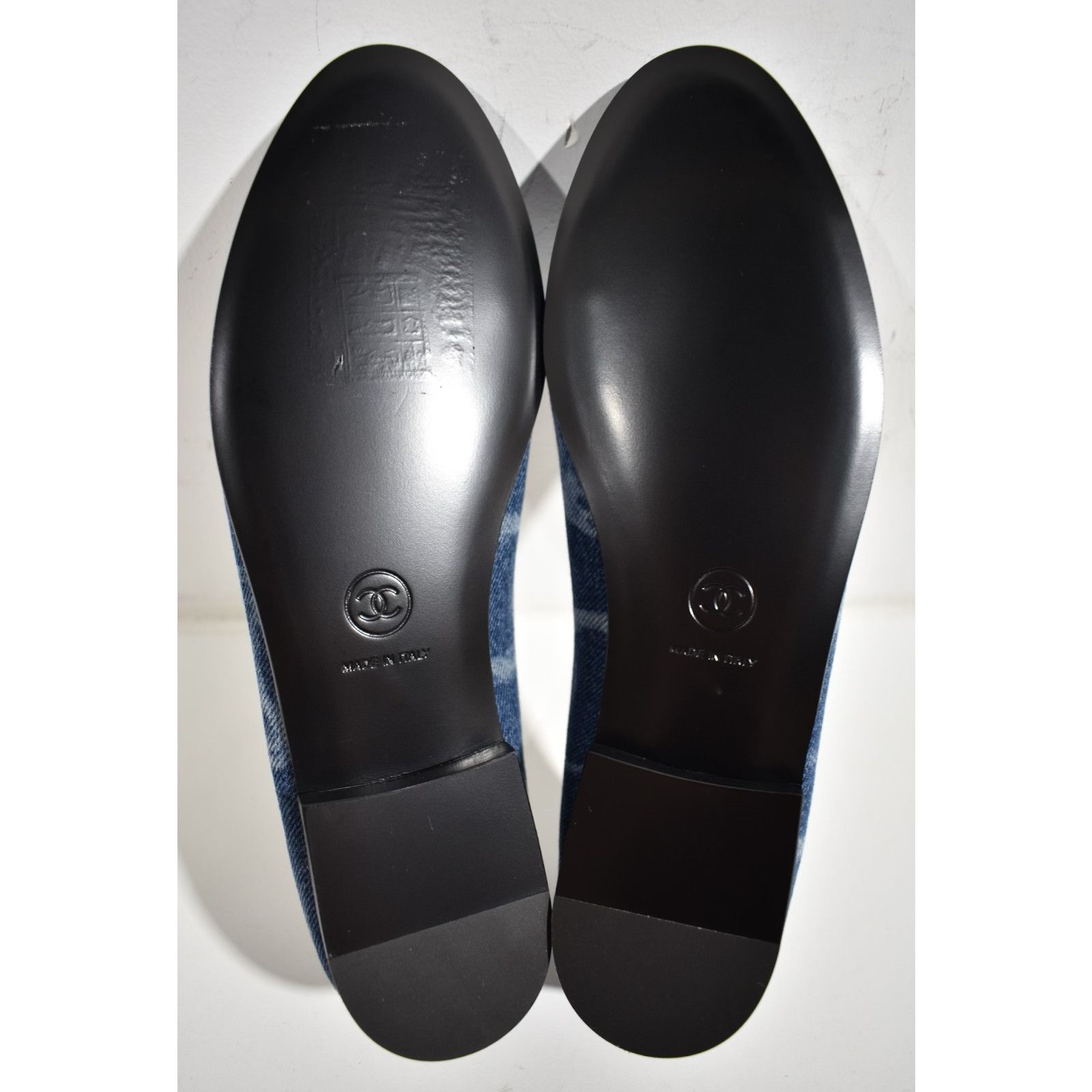 Chanel 23B Printed Denim CC Logo Bow Tie Ballet Ballerina Flat 37 Size US 7 / IT 37 - 12 Thumbnail