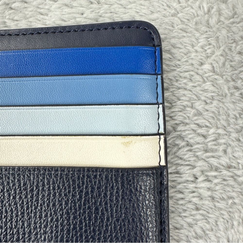Tory Burch Tory Burch Kira Slim Card Case (Black/Blue) Wallet with Emb Size ONE SIZE - 7 Thumbnail