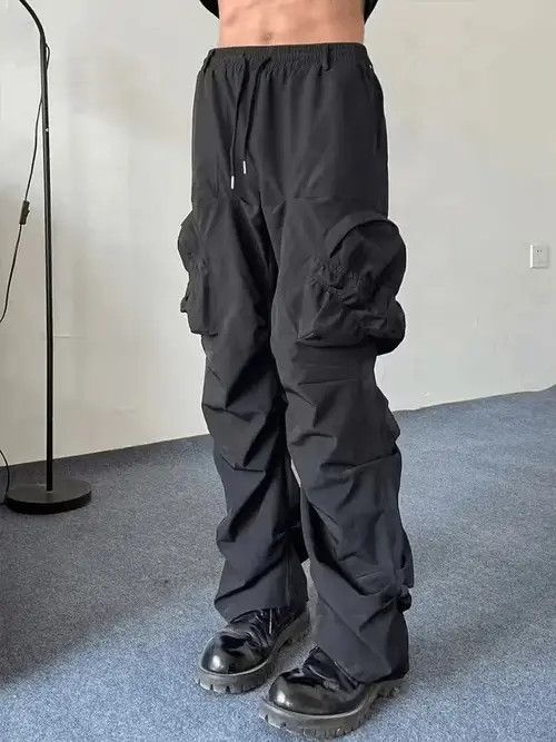 Designer Gray skate cargo pleated pants Size US 32 / EU 48 - 3 Thumbnail