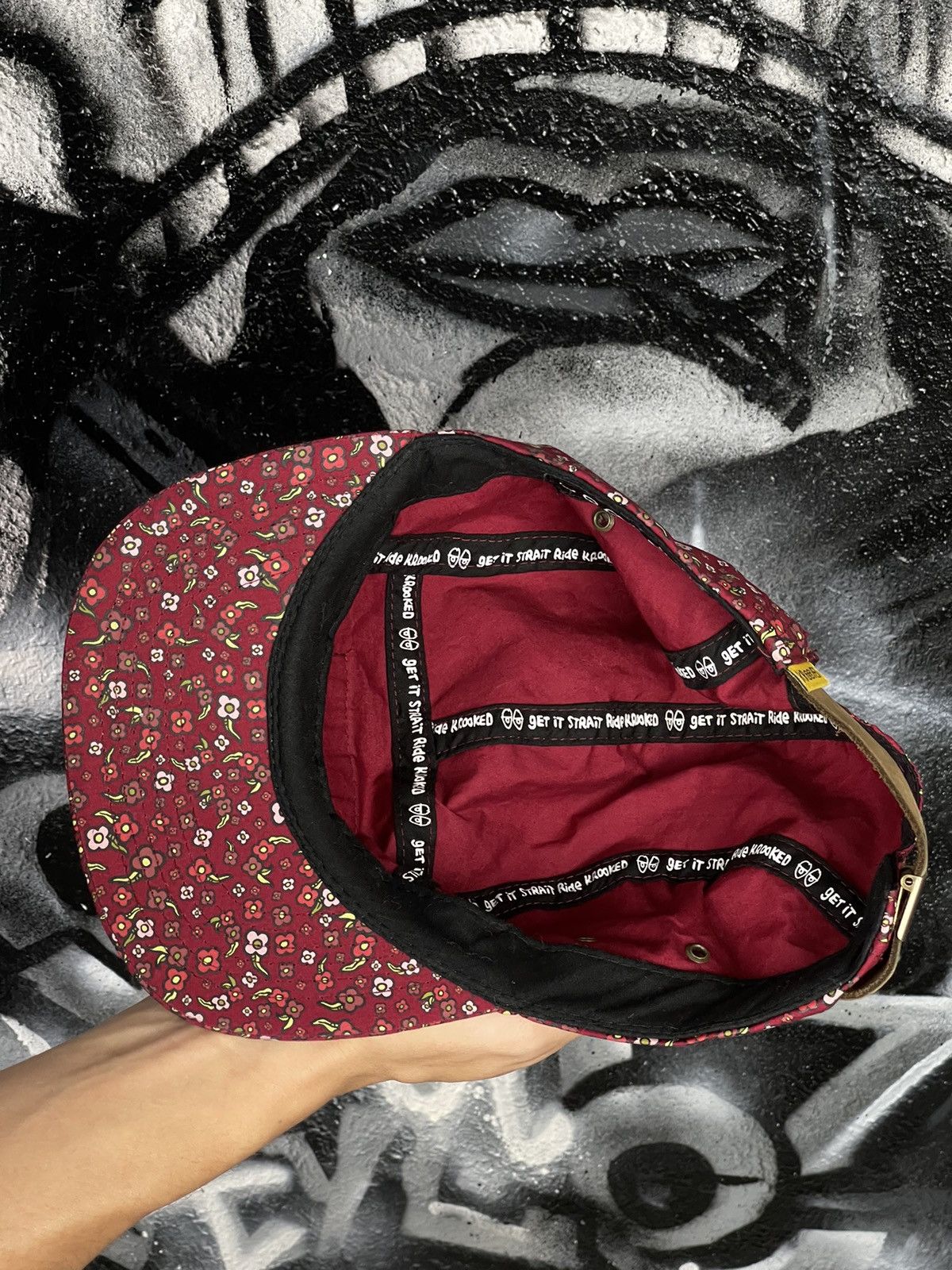 Vintage Krooked Skateboarding Multicolour 5 Panel Cap Size ONE SIZE - 7 Thumbnail