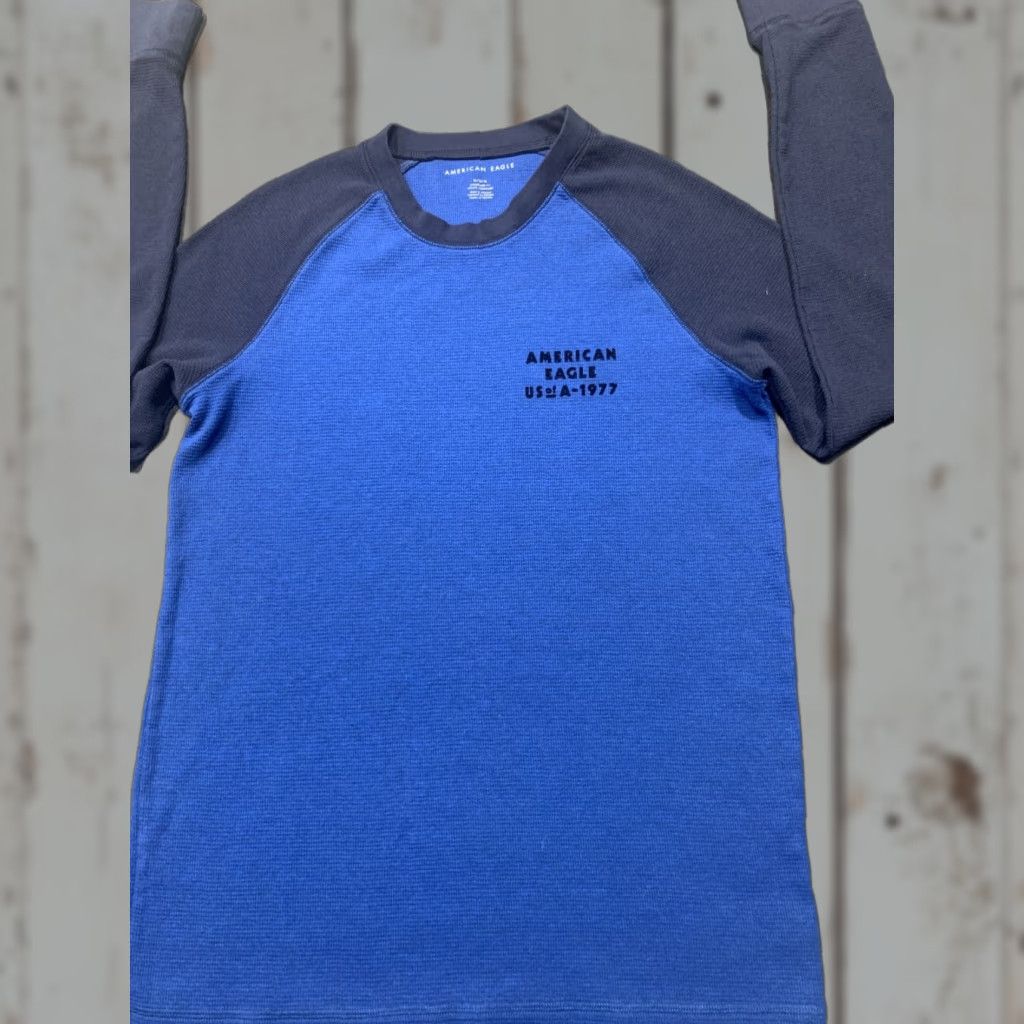 American Eagle Outfitters American Eagle Outfitters Men’s Thermal Waffle Knit Shirt Long Sleeve Crew Neck M Blue Casual Size US M / EU 48-50 / 2 - 1 Thumbnail