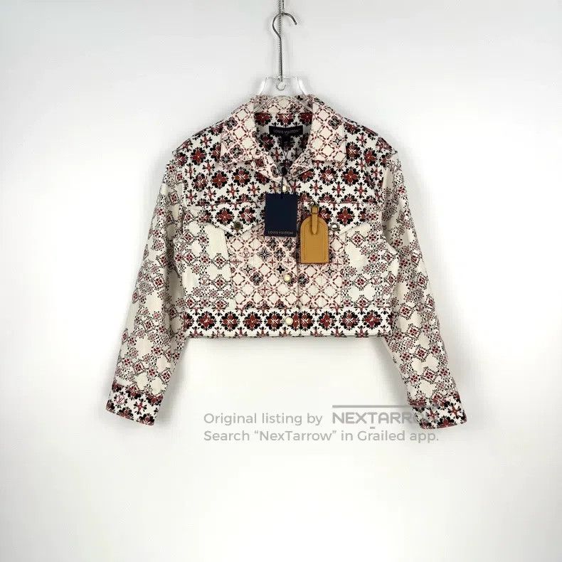 Louis Vuitton Louis Vuitton Reddish brown floral-patterned leather label Size XS / US 0-2 / IT 36-38 - 3 Thumbnail