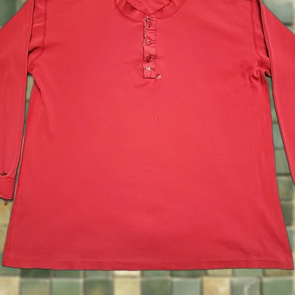 Eddie Bauer VINTAGE Eddie Bauer Henley Shirt Men L Red Ribbed Knit Distressed Grandpa Logger Size US L / EU 52-54 / 3 - 1 Thumbnail