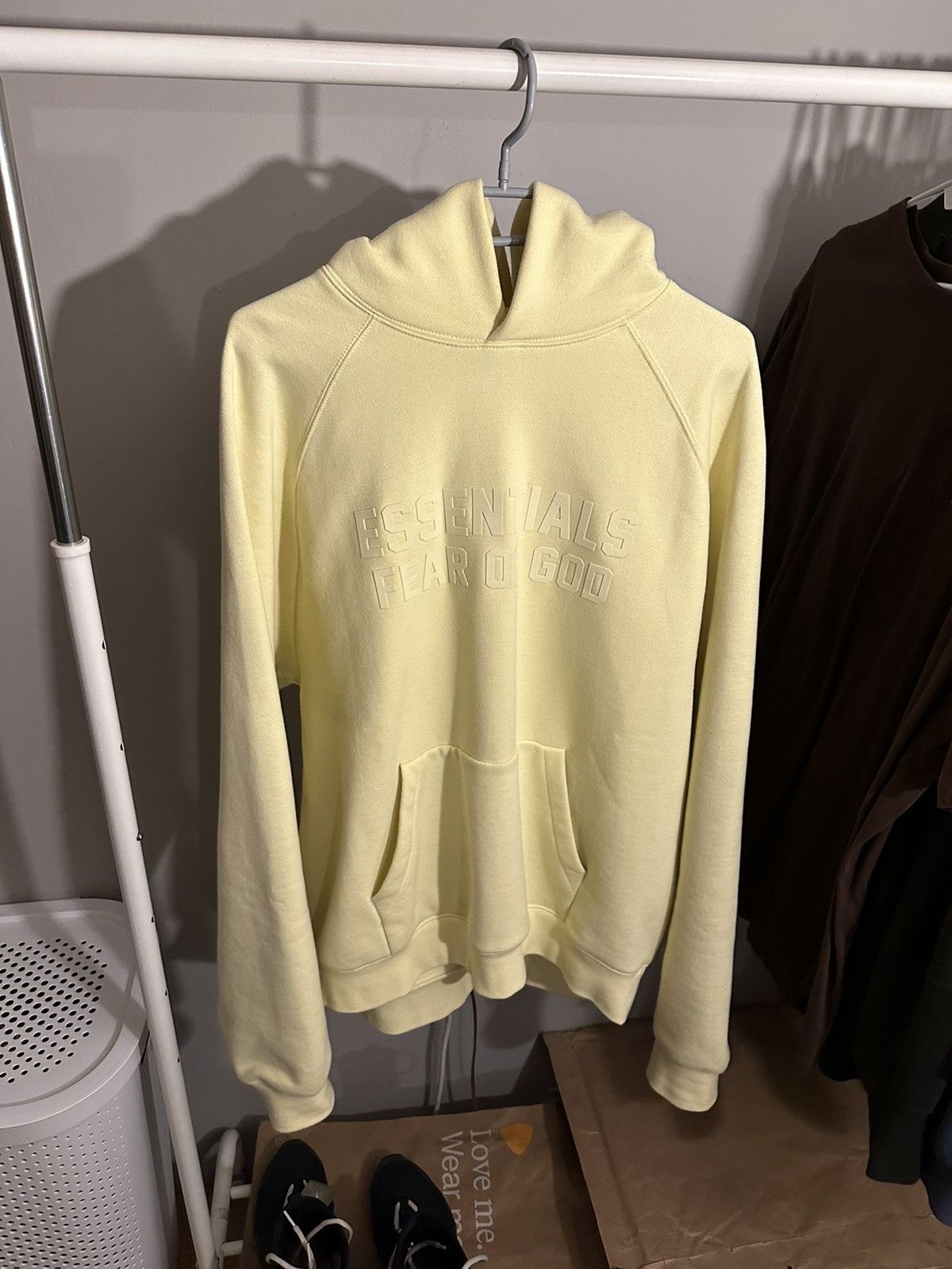 image of Fear Of God Essentials Hoodie Canary in Canary Yellow, Men's (Size Medium)