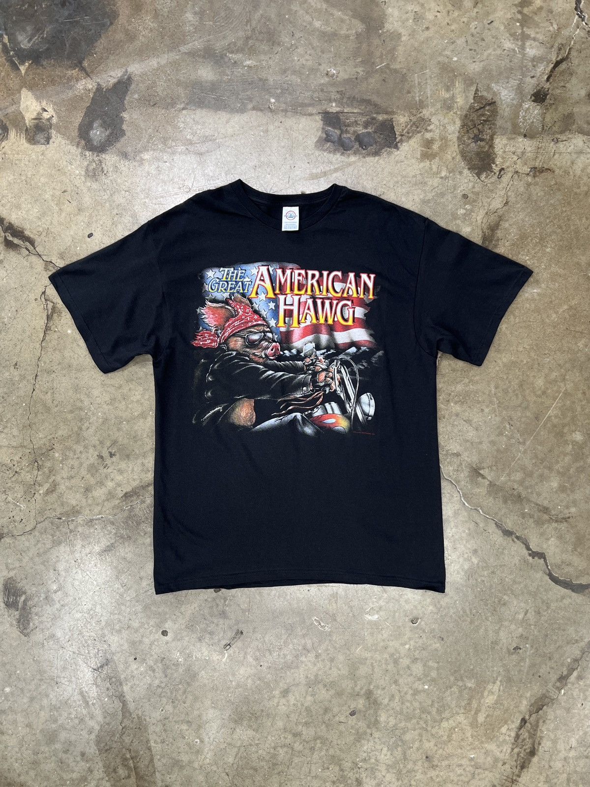 Vintage Vintage Great American Hawg Motorcycle American Flag Tee XL Size US XL / EU 56 / 4 - 2 Thumbnail