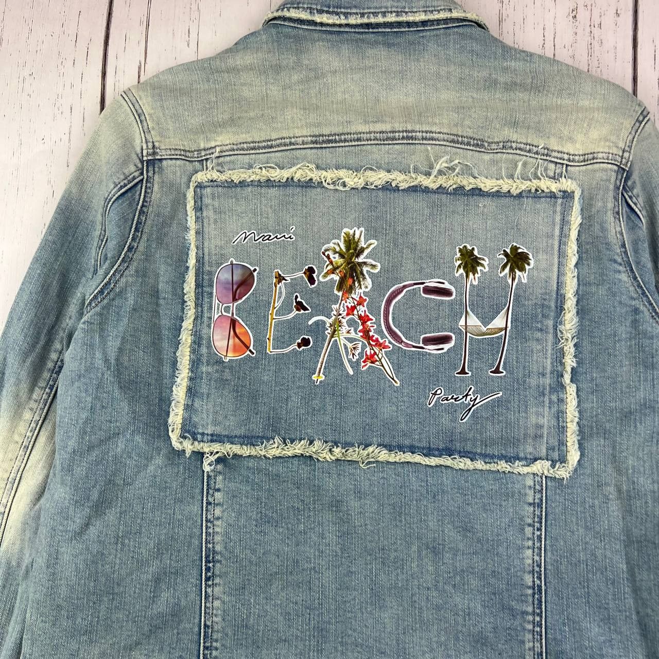 Mavi Mavi Small Printed Cropped Fit Mid Stretchable Denim Jacket Size S / US 4 / IT 40 - 5 Thumbnail