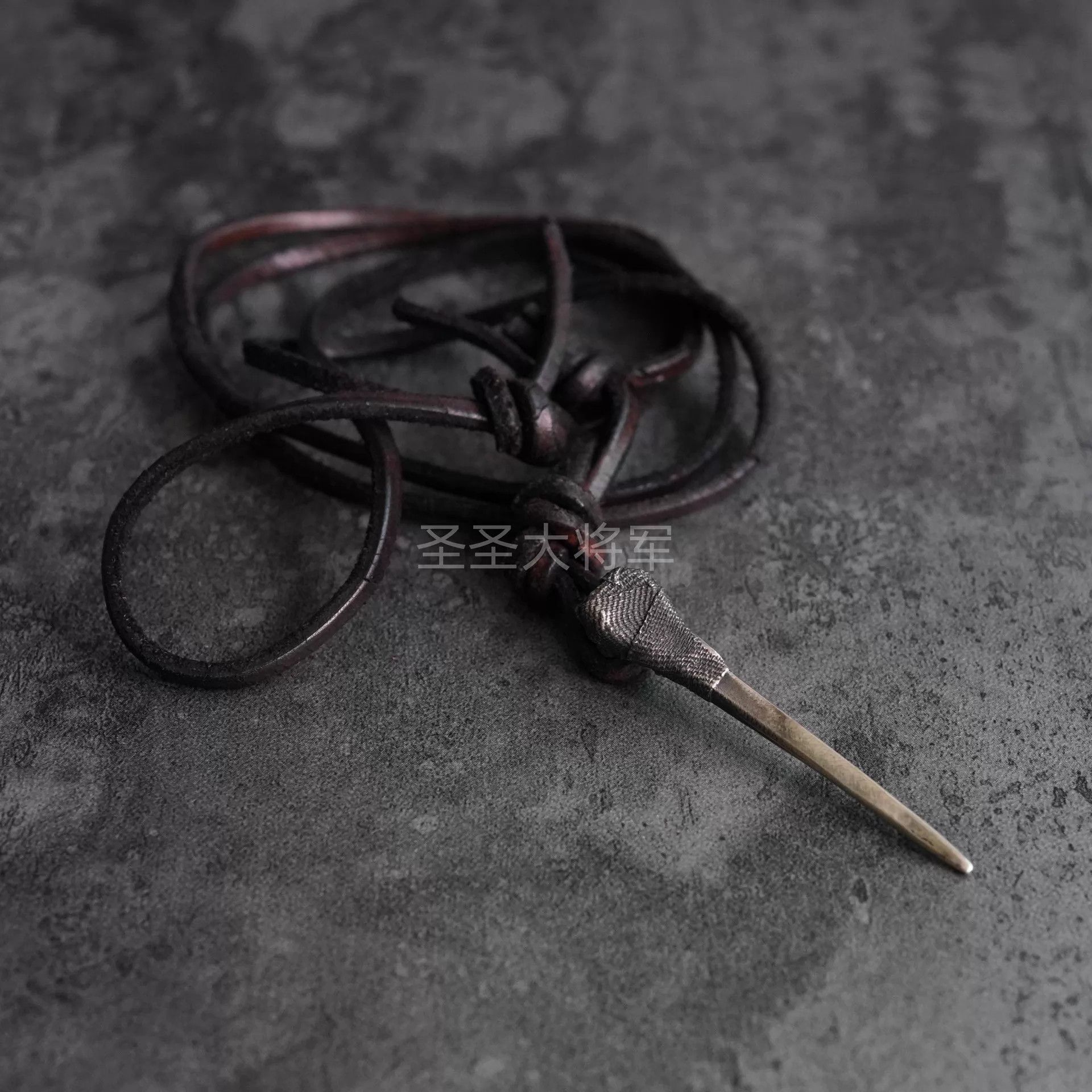 DETAJ Detaj SilverBlack Silver Needle Cowhide Necklace OS Size ONE SIZE - 3 Thumbnail
