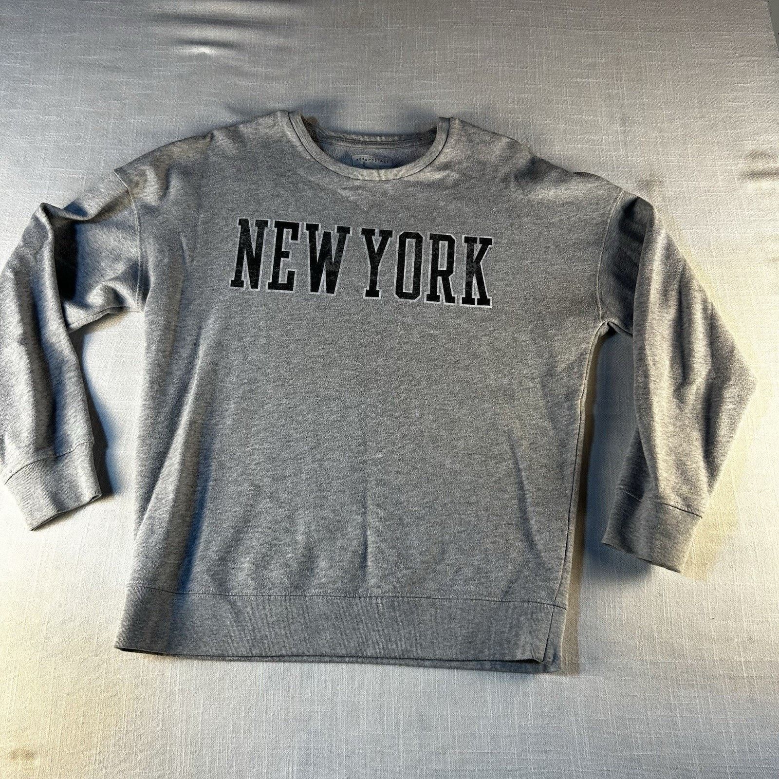 Aeropostale Aeropostale NY Gray Pullover Sweatshirt S Crewneck Size S / US 4 / IT 40 - 1 Thumbnail