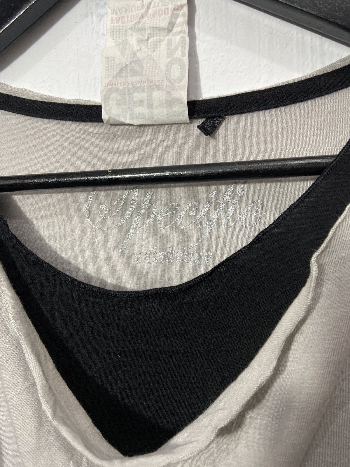Beauty Beast × If Six Was Nine × Le Grande Bleu (L.G.B.) Y2K Japanese Rock Poem Gele One Double Layer Long Sleeve Size US L / EU 52-54 / 3 - 6 Thumbnail