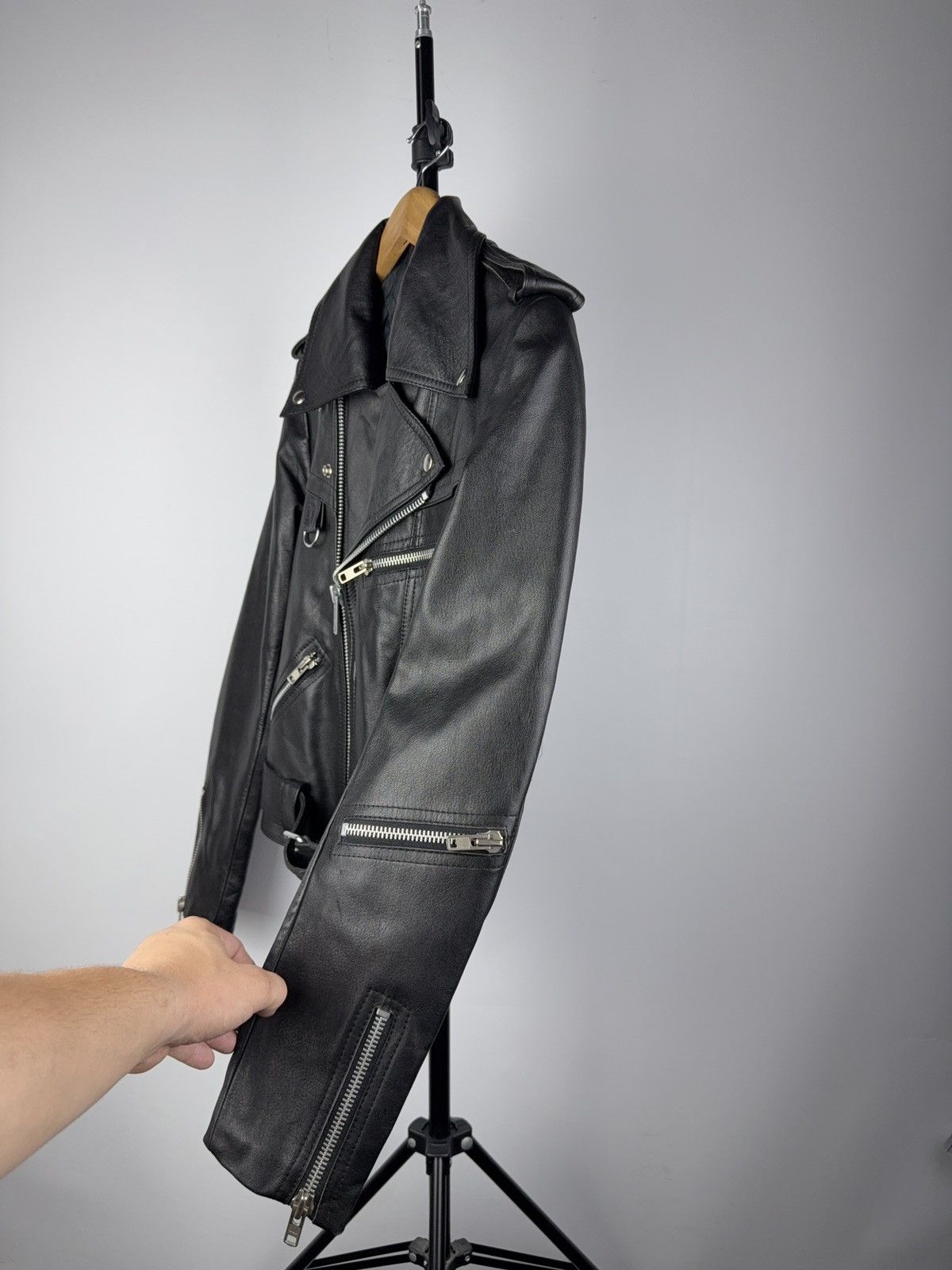 Leather Vintage Genuine Leather MOTO Bomber Jacket Rock Punk Rick Size S / US 4 / IT 40 - 7 Thumbnail