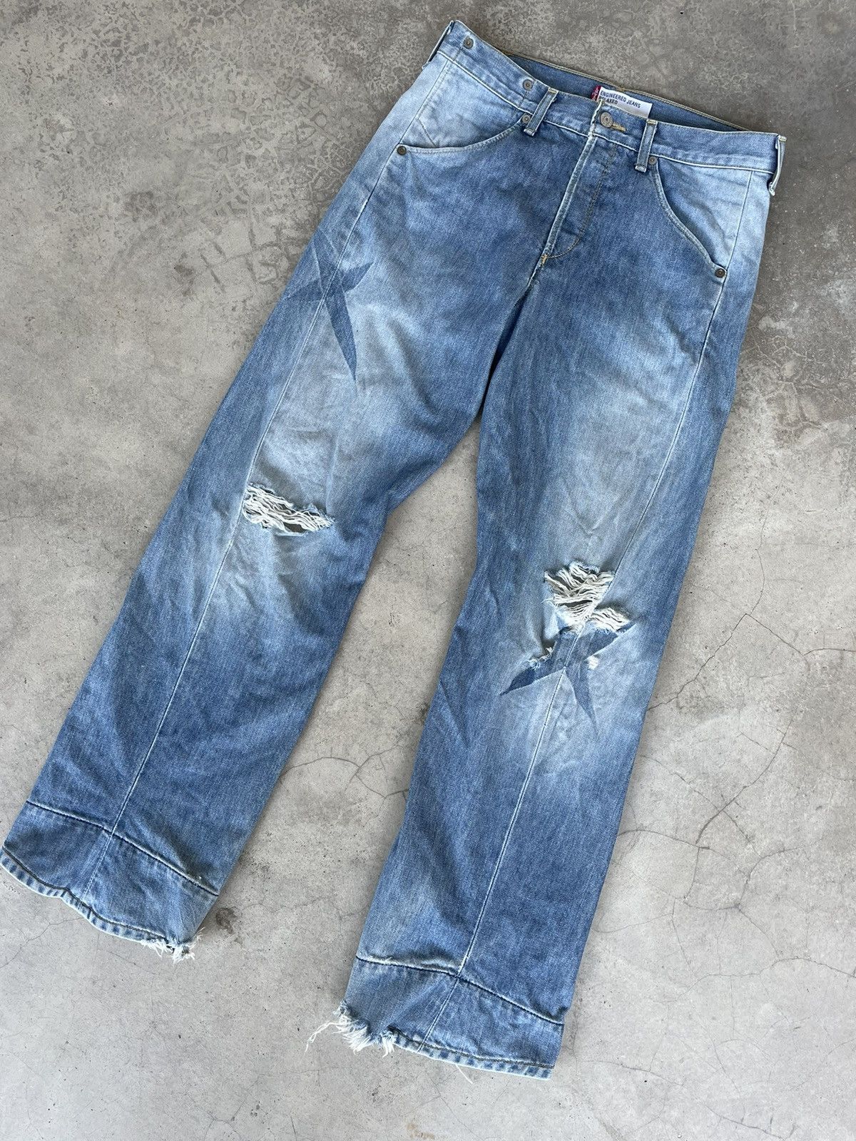 Jean Vintage Levis Engineered Faded Distressed Denim Size US 31 - 1 Thumbnail
