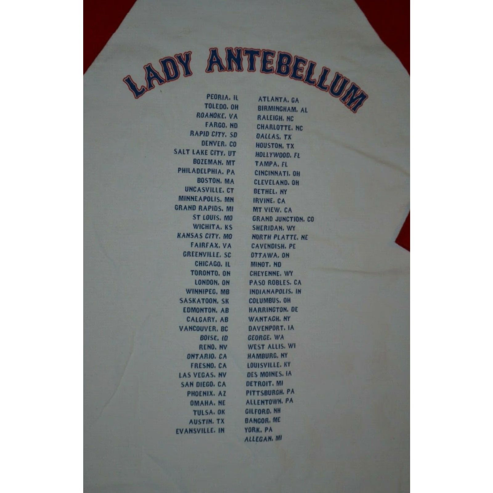 Etro VINTAGE Lady Antebellum Raglan Jersey Concert Tour T Shirt XL White 3/4 Sleeve Graphic Tee Mens XL Size US XL / EU 56 / 4 - 4 Thumbnail