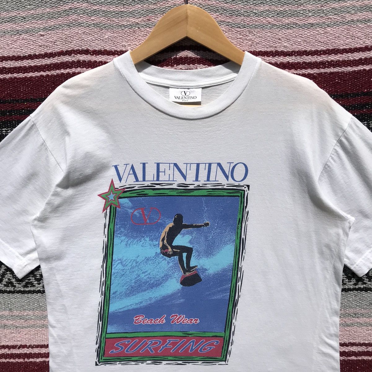Valentino Vintage Valentino Studio Surfing Tee Valentino Crop Top Size US M / EU 48-50 / 2 - 6 Thumbnail