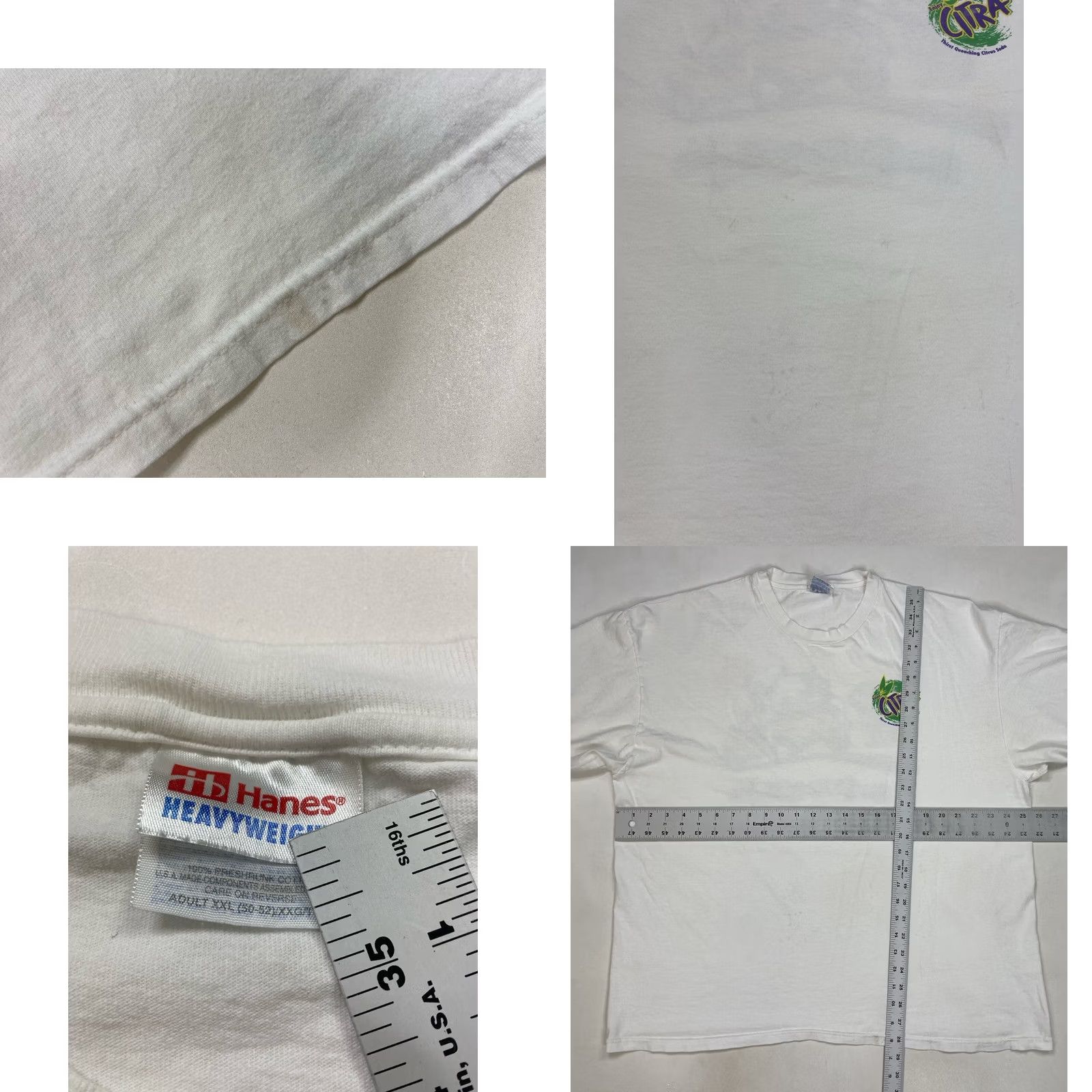 Hanes VINTAGE Hanes T-Shirt Graphic Print White Men XXL Citra Soda Logo 1990s Size US XXL / EU 58 / 5 - 8 Thumbnail