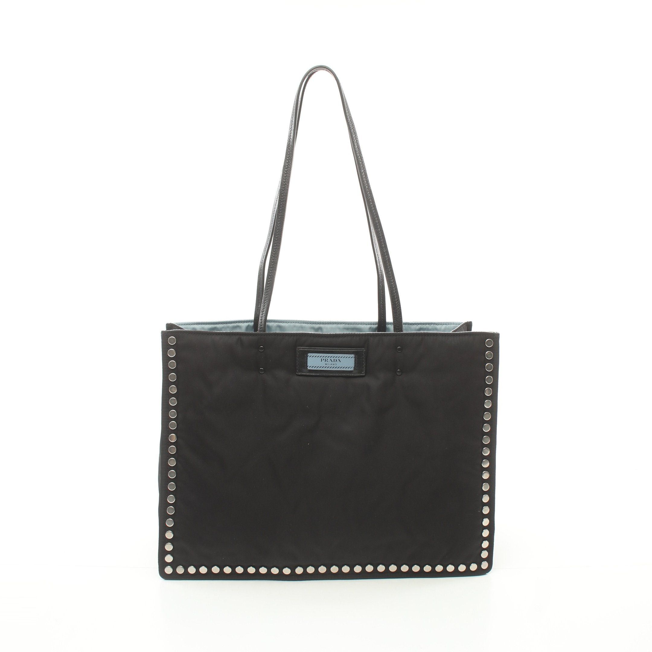 image of Prada Etiquette Tessuto Etiquette Shoulder Bag Tote Bag Nylon Leather Black, Women's