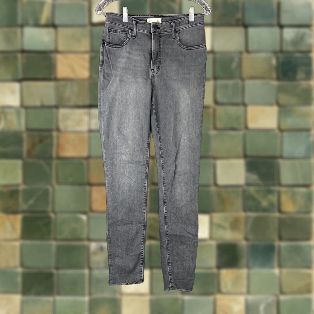 Madewell Madewell Jeans Women 27 Size 27 Gray Skinny Distressed 10” High Rise Skinny Jeans Size 27" / US 4 / IT 40 - 1 Thumbnail