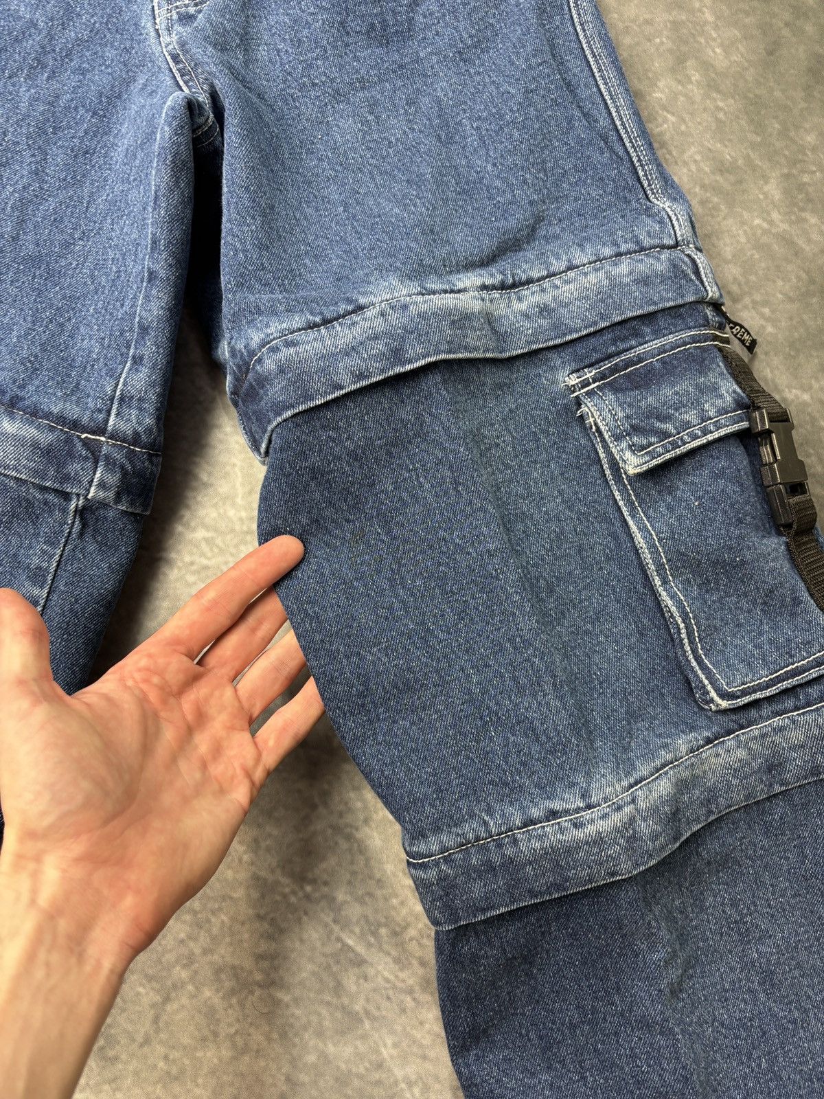 JNCO × Southpole × Vintage 1990s Extreme Zone Denim Cargo Pants Vintage Rave Jorts Zip Size 26" / US 2 / IT 38 - 15 Thumbnail