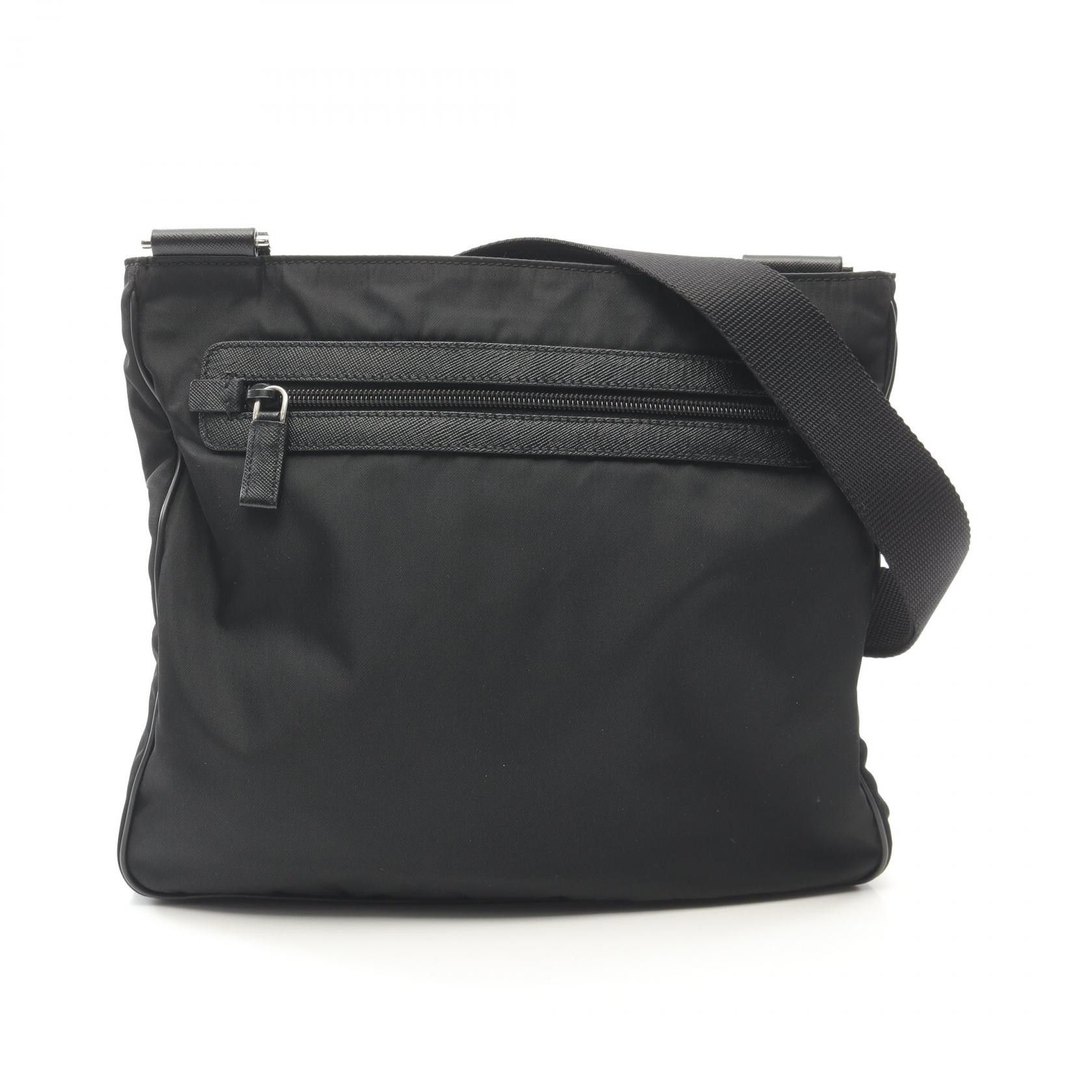 Prada Prada Viaggio Nylon Leather Shoulder Bag Leather Shoulder Bag Va0338 in Black, Women's