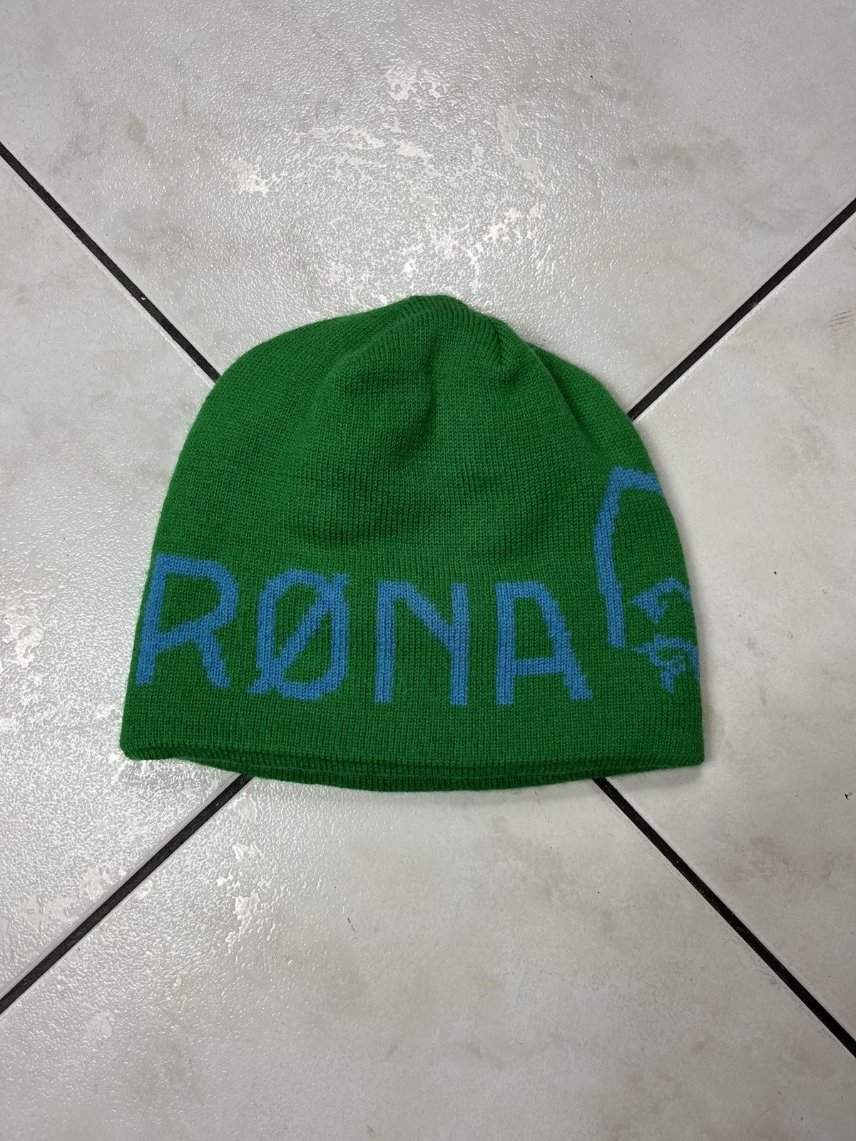 Norrona Norrona wool y2k all over print logo beanie chrome green hat Size ONE SIZE - 2 Thumbnail