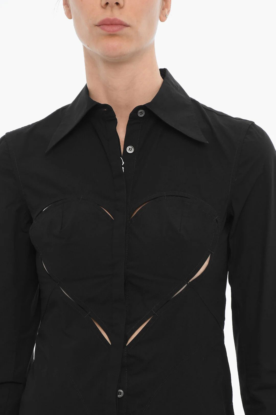 Ambush Design og1mm0426 Solid-Color Shirt Dress in Black Size M / US 6-8 / IT 42-44 - 3 Thumbnail