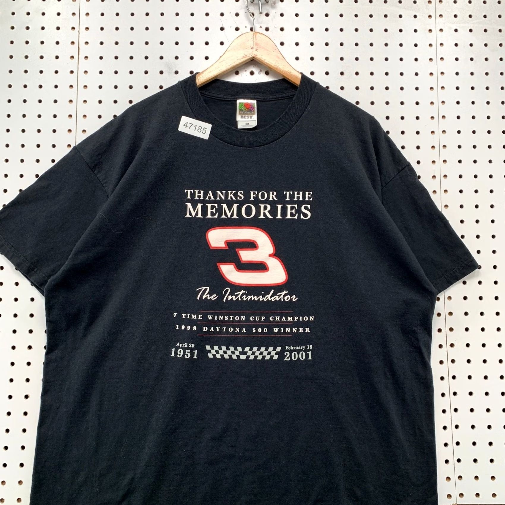 Fruit Of The Loom VINTAGE Dale Earnhardt T Shirt Mens 2XL Black Thanks For Memories Intimidator Size US XXL / EU 58 / 5 - 4 Thumbnail