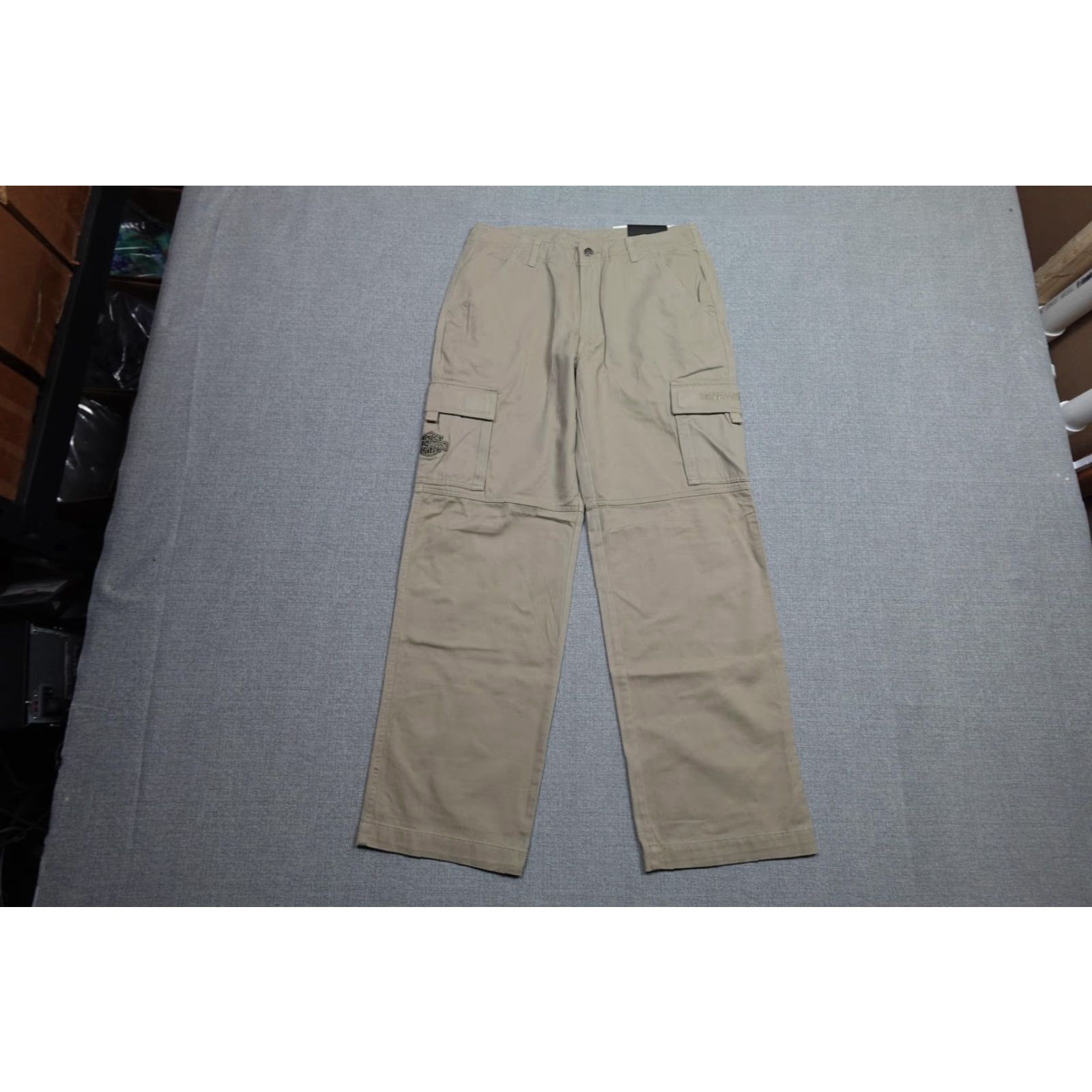 Harley Davidson VINTAGE Harley-Davidson Cargo Pants Men 32x32 Beige Biker Motorcycle Outdoor NWT Size US 32 / EU 48 - 4 Thumbnail