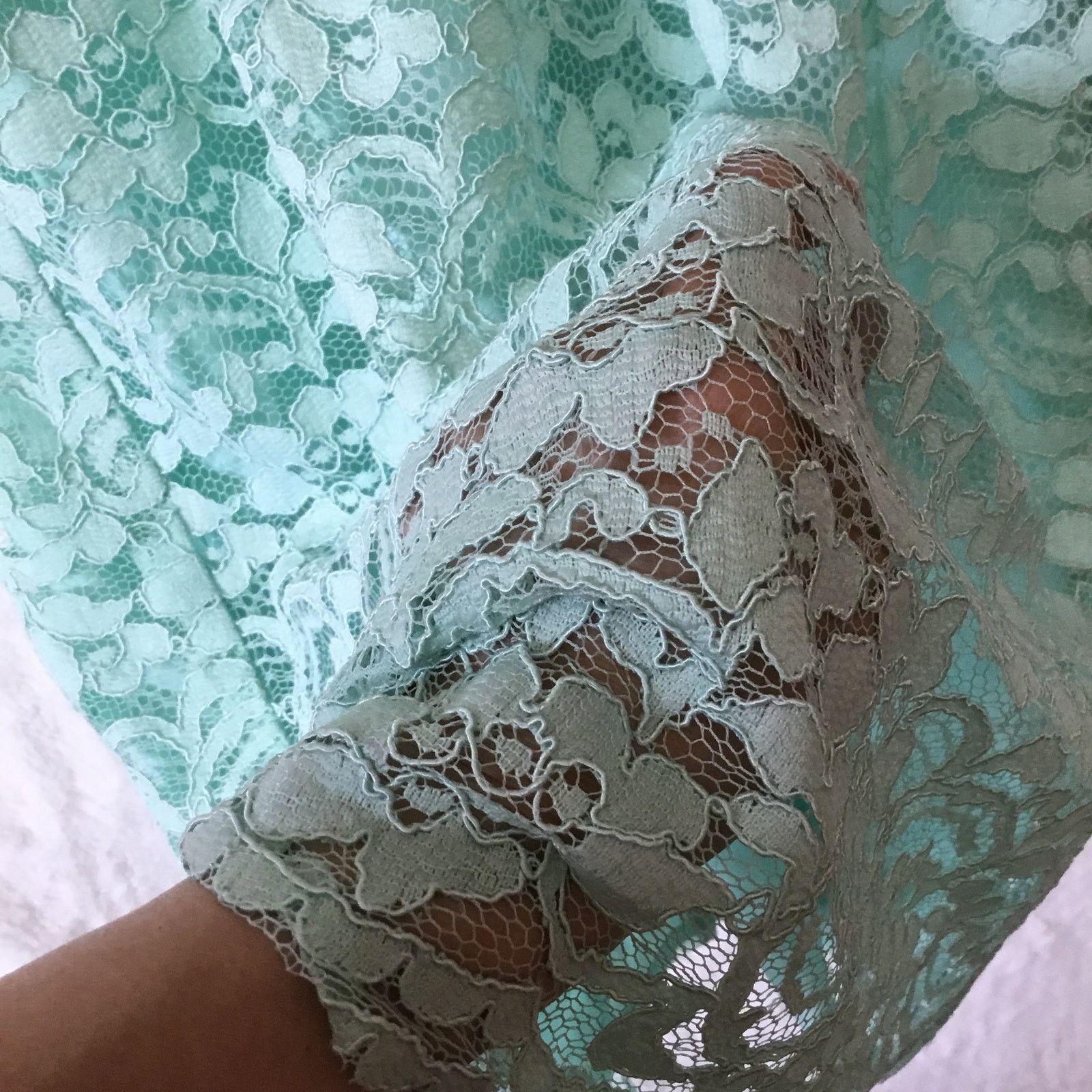 Other David’s Bridal Teal Short Strapless Lace Dress Size XS / US 0-2 / IT 36-38 - 10 Thumbnail
