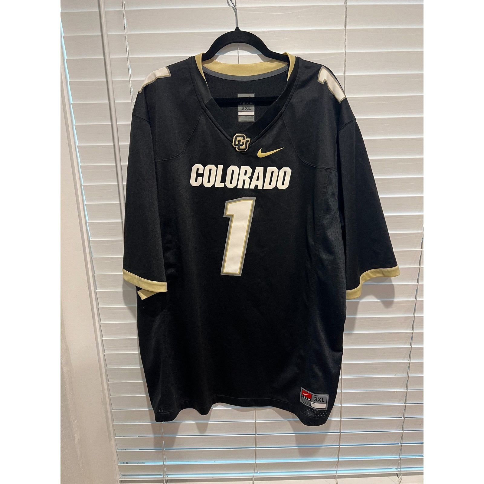 Nike Nike Colorado Buffaloes Football Jersey #1 Black Gold Mens 3 Size US XXL / EU 58 / 5 - 1 Thumbnail