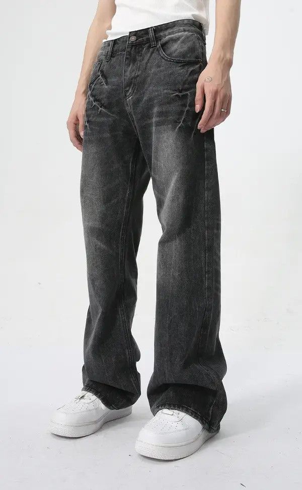 VIBE Hitomi x Sara Lightning Burst Black and Grey Flared Jeans Size US 32 / EU 48 - 3 Thumbnail