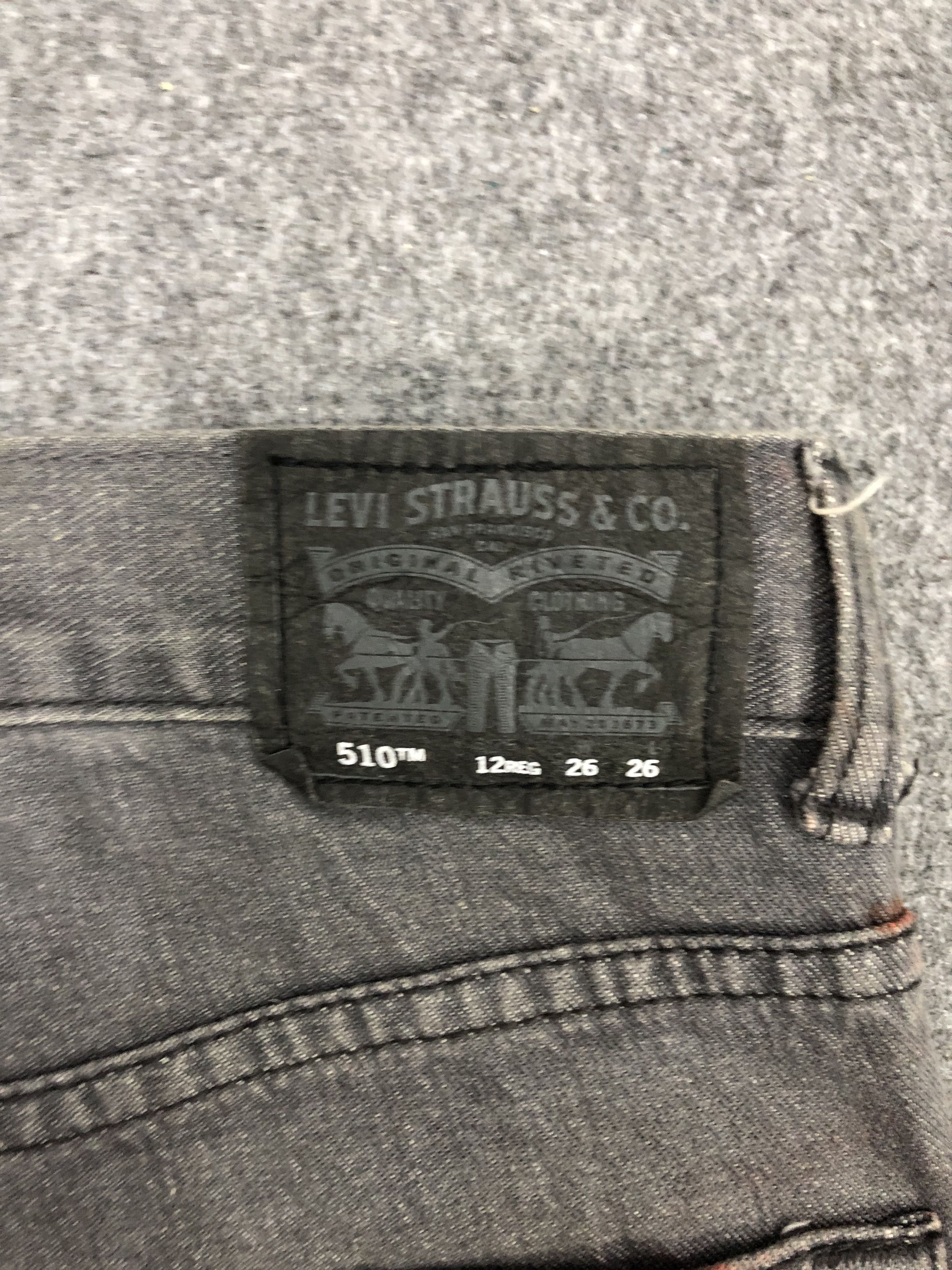 Levi's × Vintage Vintage Levis 510 Faded Black Skinny Jeans DP1283 Size US 27 - 5 Thumbnail