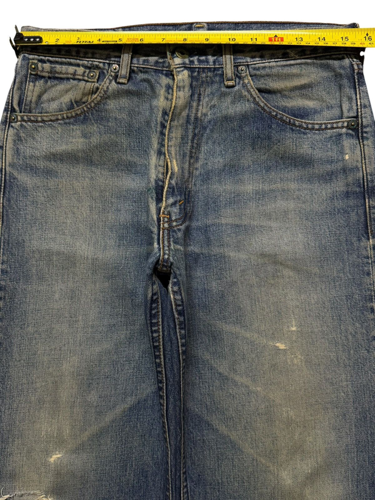 Levi's Vintage 90s Levis 503 Blue Mud Wash Distress Wide Leg Baggy Size US 31 - 9 Thumbnail