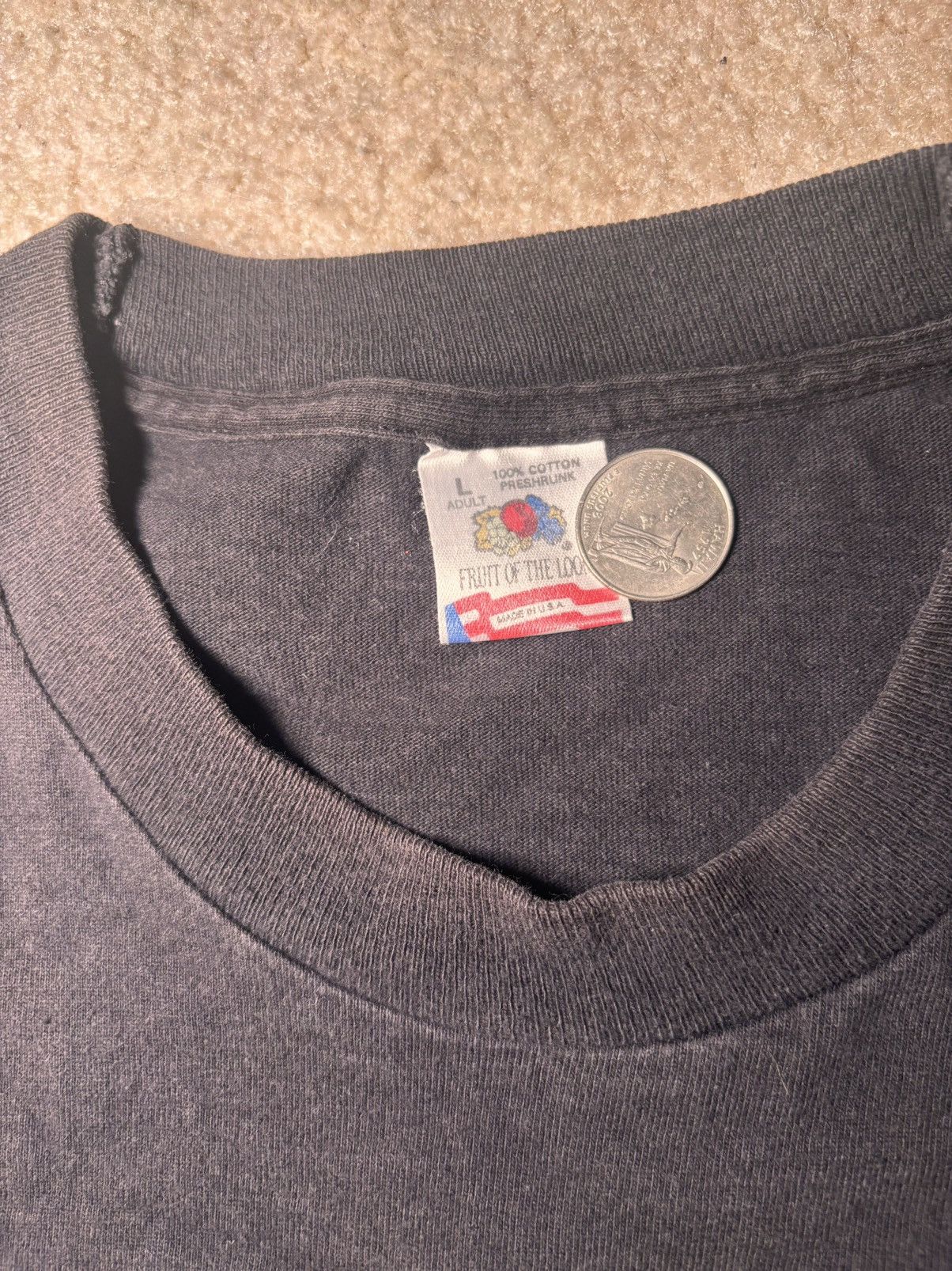 Fruit Of The Loom VTG Therapy Mood Black T-Shirt How Are You Feeling Today L Size US L / EU 52-54 / 3 - 4 Thumbnail