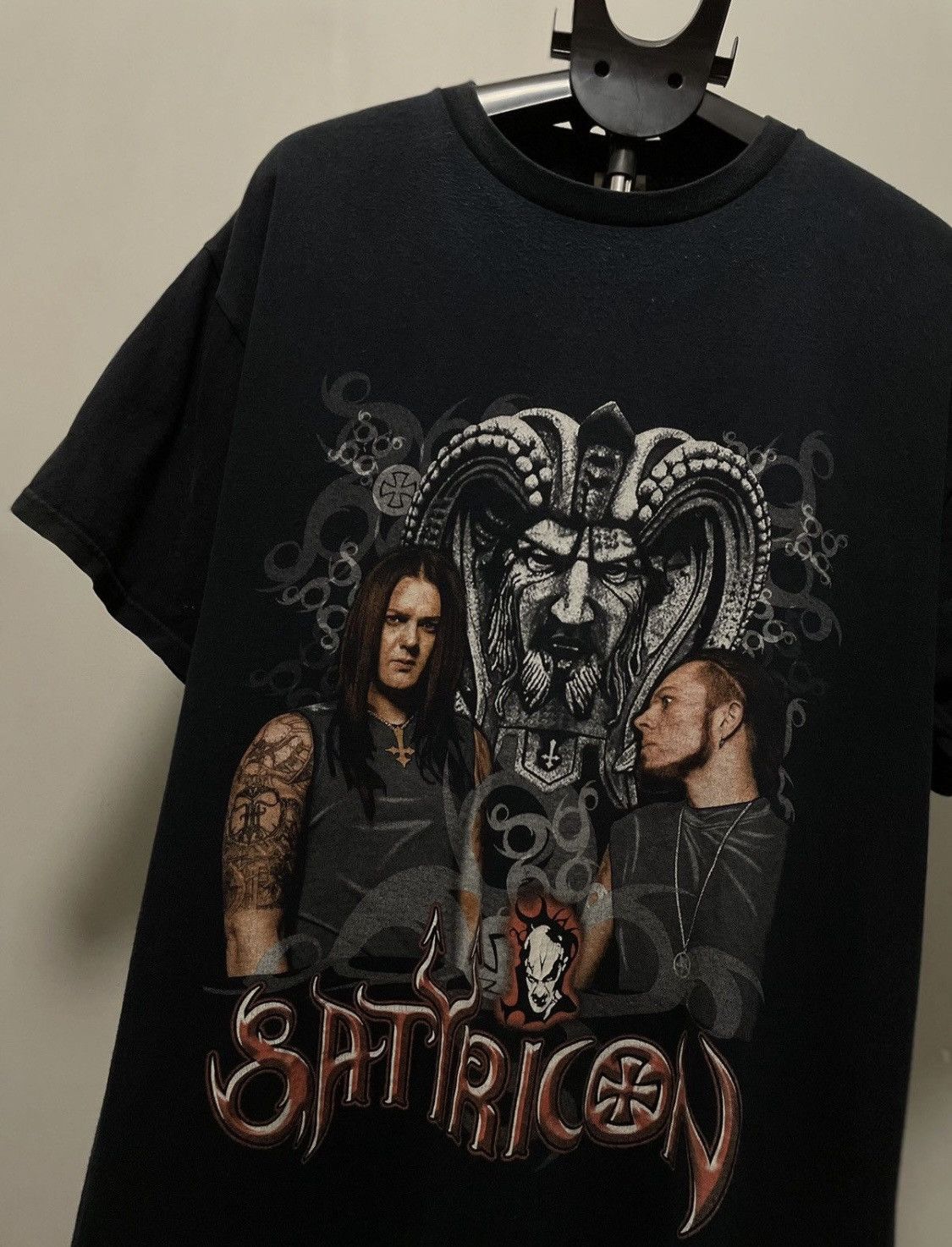 Band Tees × Vintage Satyricon Vintage Black Metal Shirt Size US XL / EU 56 / 4 - 2 Thumbnail