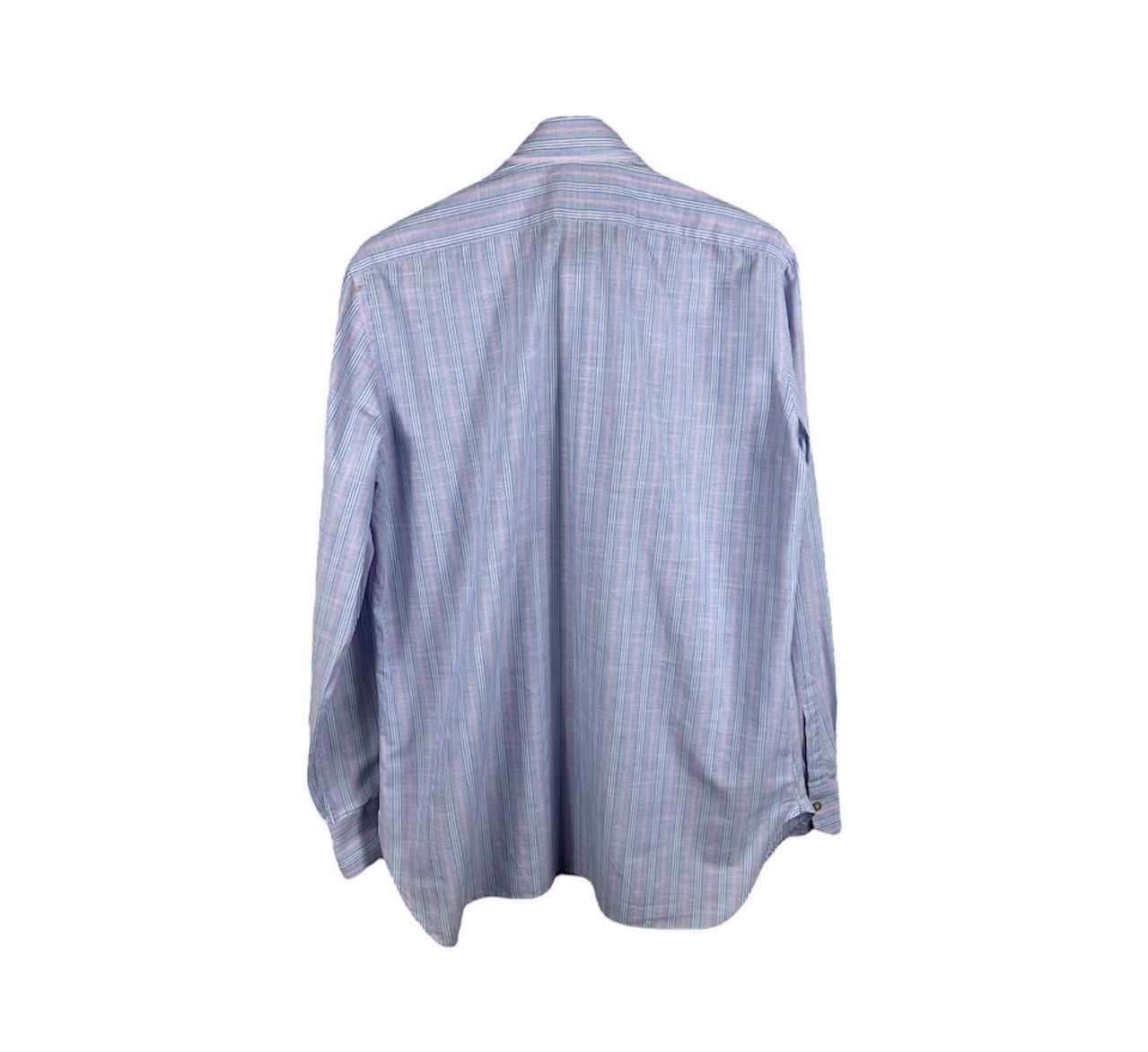 Kiton Kiton linen shirt striped pink baby blue vintage old money Size US L / EU 52-54 / 3 - 2 Thumbnail