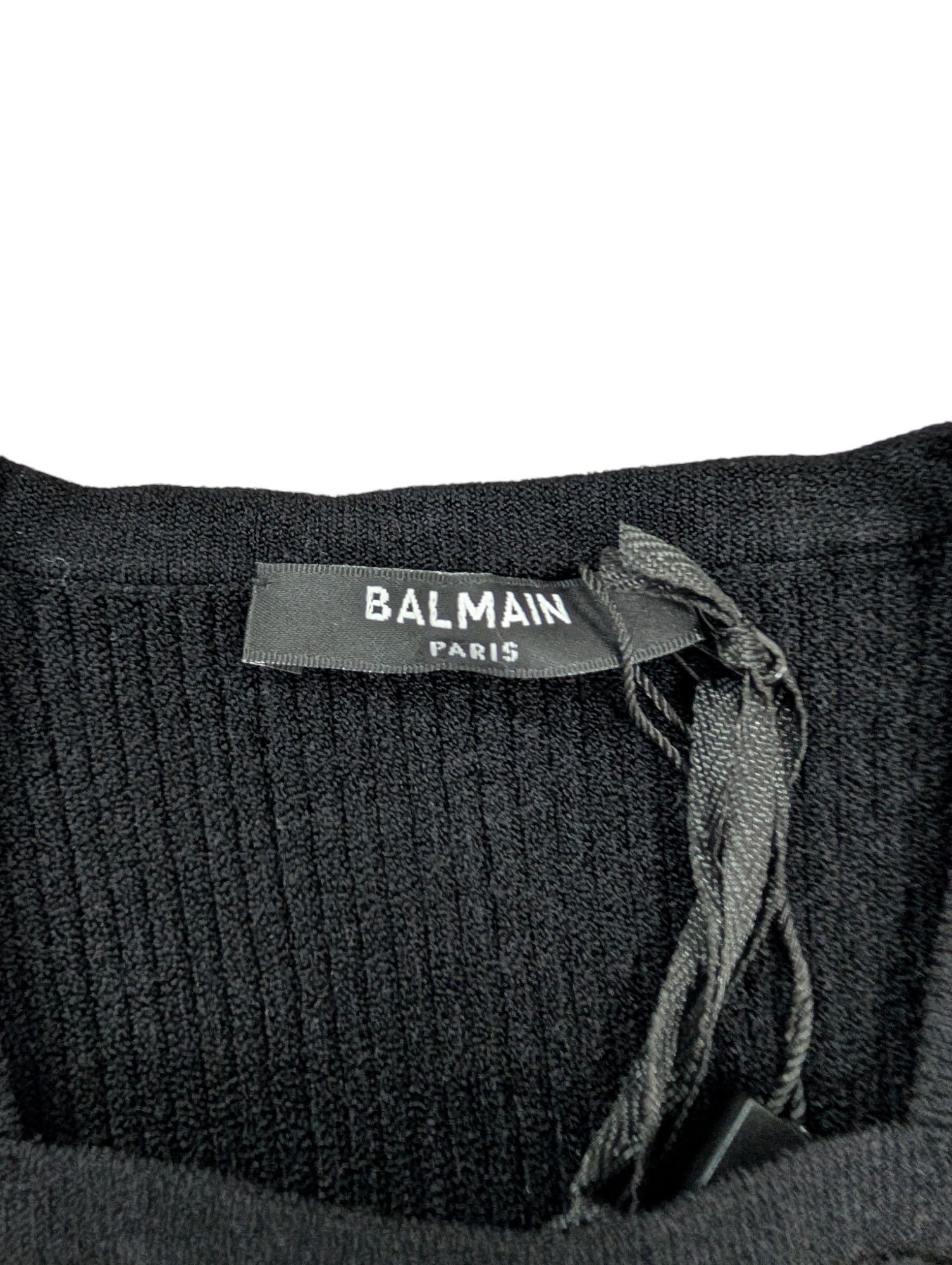 Balmain Black Button-Embellished Knitted Top Size XS / US 0-2 / IT 36-38 - 5 Thumbnail