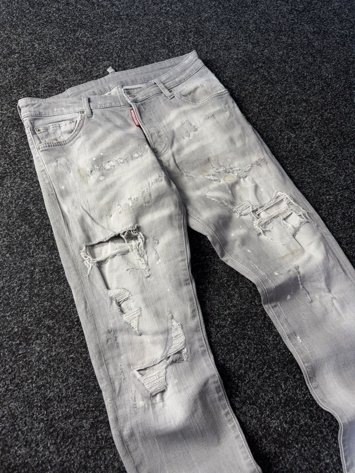 Dsquared2 Luxury Distressed Dirty Dsquared2 Retro 00s Denim Jeans Size US 31 - 4 Thumbnail