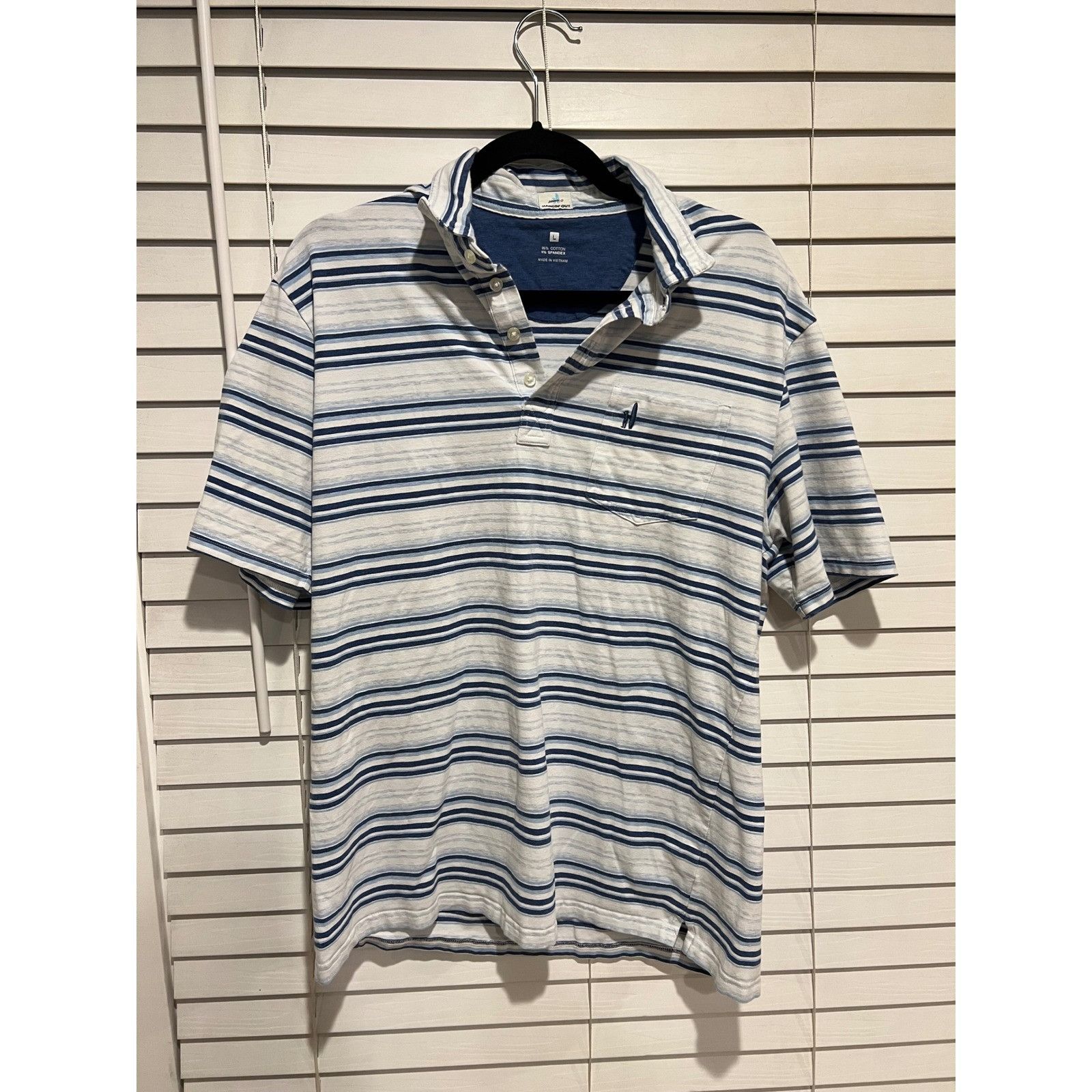 johnnie-O Johnnie-O Hangin Out Mens Striped Polo Shirt L Large Short S Size US L / EU 52-54 / 3 - 1 Thumbnail