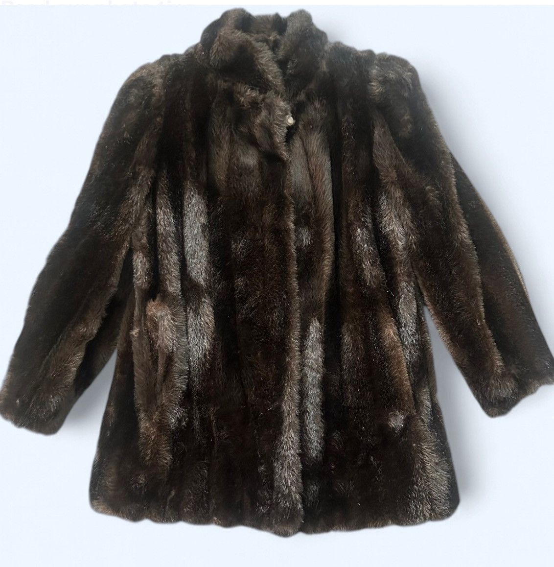 Other Vintage 1960 Custom Brown 100% Mink Fur Satin Lined Coat Size M / US 6-8 / IT 42-44 - 1 Thumbnail