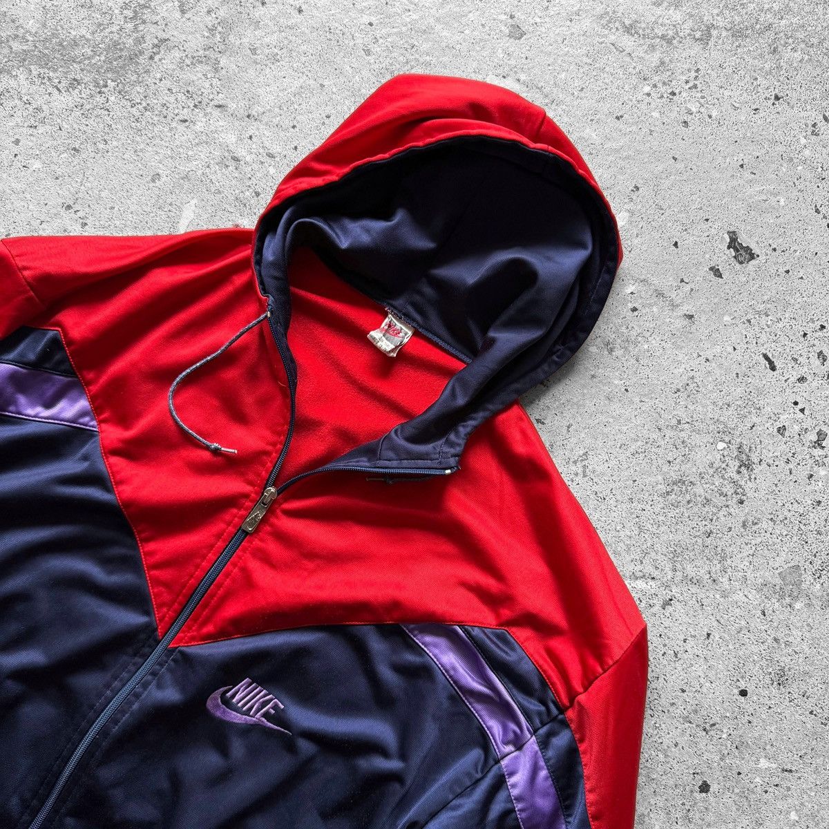 Nike Nike Vintage Track Jacket Hoodie Red Blue Full Zip Retro Size US L / EU 52-54 / 3 - 3 Thumbnail