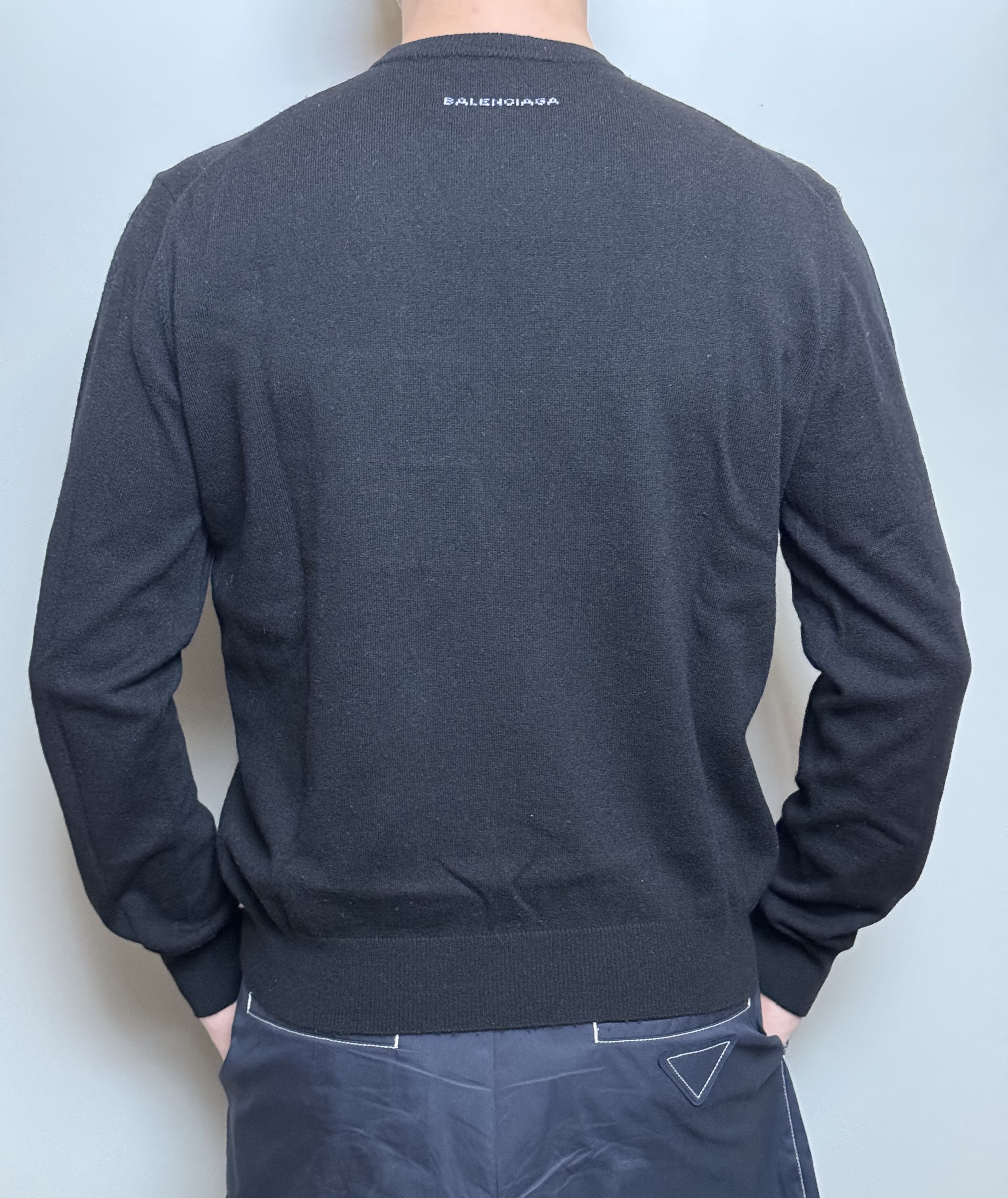 Balenciaga Balenciaga Wool Logo Sweater, Black Size US S / EU 44-46 / 1 - 1 Thumbnail