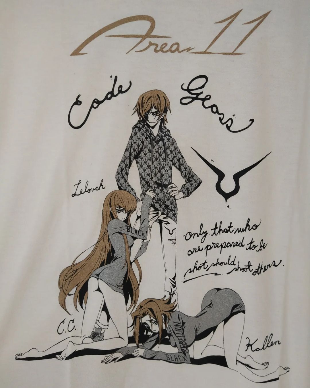 Anime Code Geass x R4G Love White Anime Tees Size US M / EU 48-50 / 2 - 2 Thumbnail