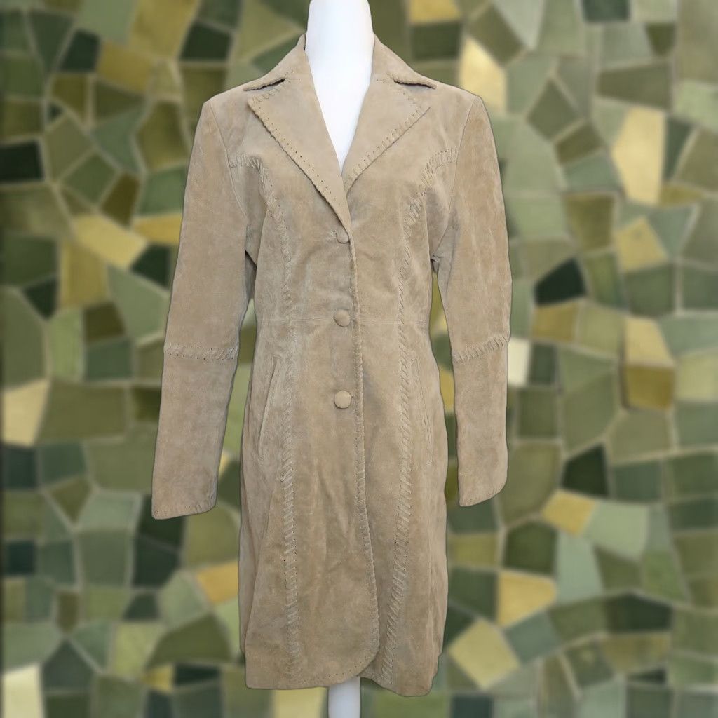 Vintage VINTAGE Me Jane tan suede leather western style jacket coat M Size M / US 6-8 / IT 42-44 - 1 Thumbnail