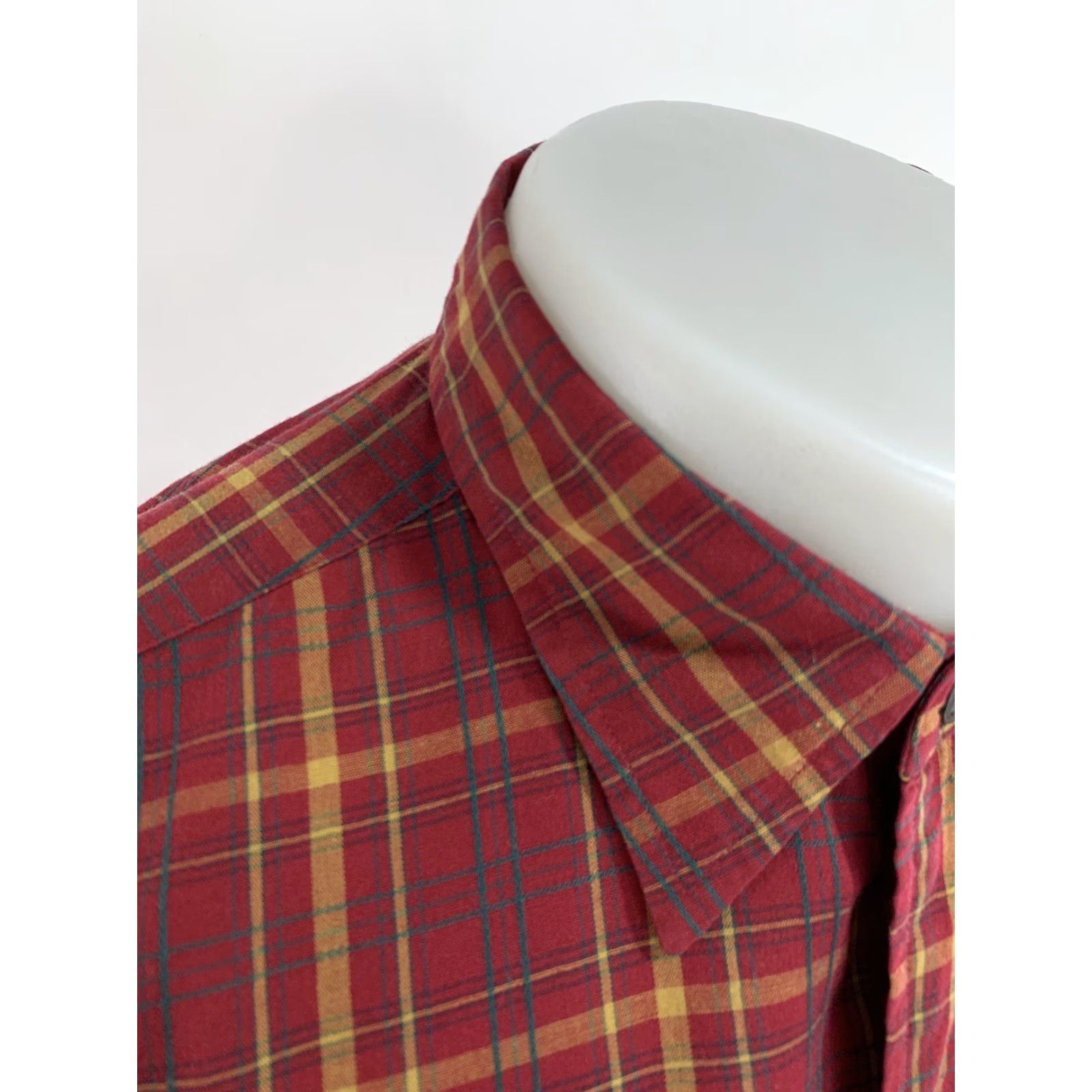 Ralph Lauren RRL Ralph Lauren - Mens L Plaid Work Shirt Button-Up Long Sleeve Size L Color Red / Tan / Green Size US L / EU 52-54 / 3 - 2 Thumbnail