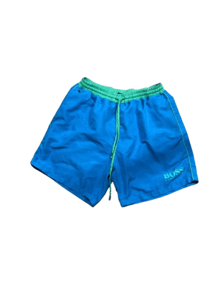 Hugo Boss Vintage Hugo Boss Y2K Logo Blue Shorts Size S Size US 28 / EU 44 - 1 Thumbnail