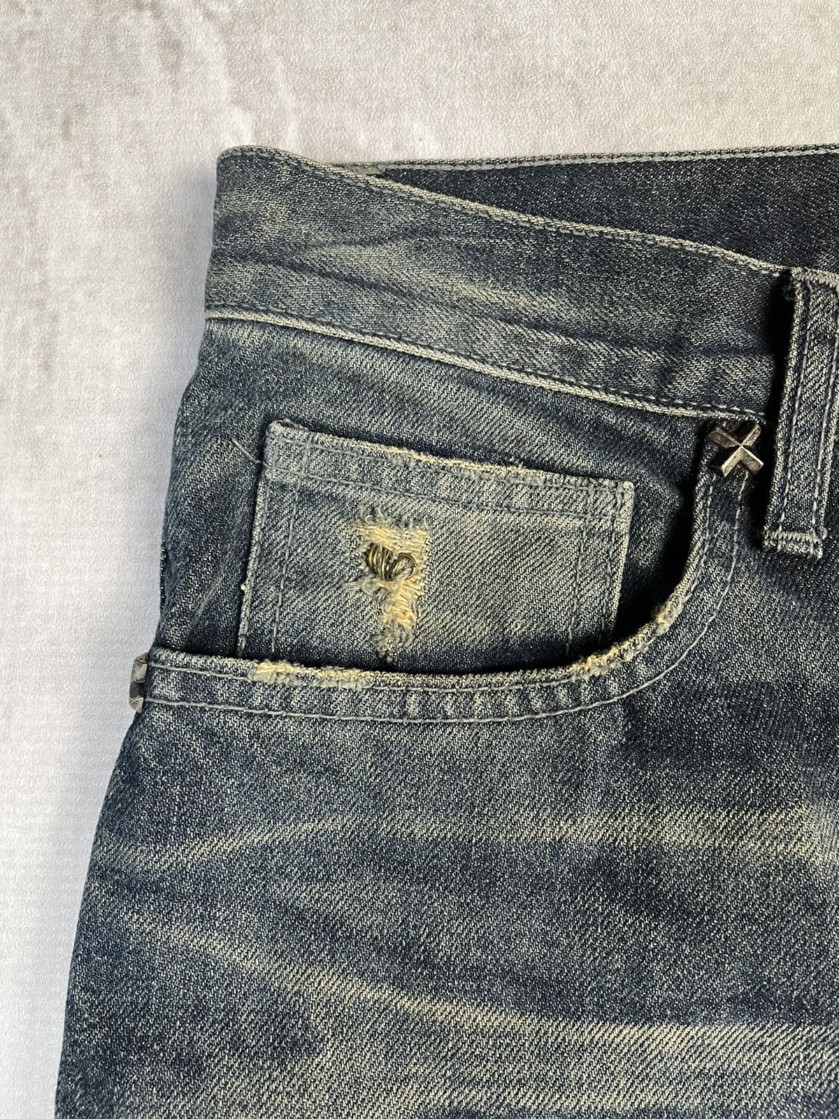 Tornado Mart 2000s CdP Vkei Style Pierced Flare Distressed Denim Size US 32 / EU 48 - 6 Thumbnail
