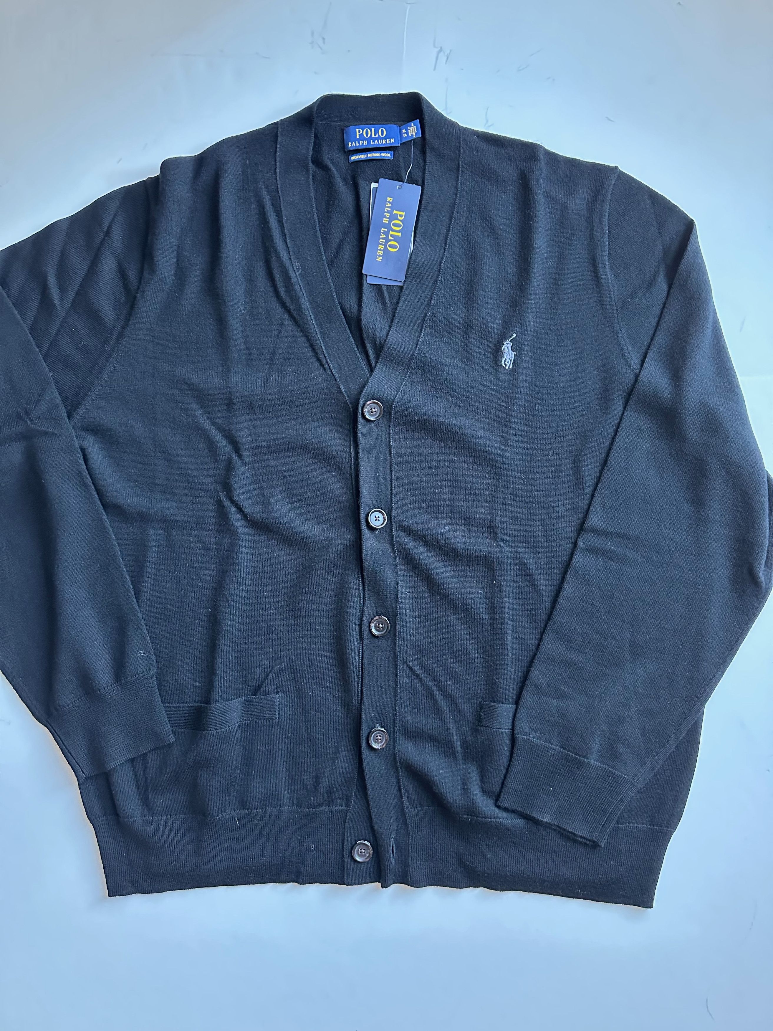 Polo Ralph Lauren Polo Ralph Lauren Merino Wool Cardigan - Black - XL (NWT) Size US XL / EU 56 / 4 - 2 Thumbnail