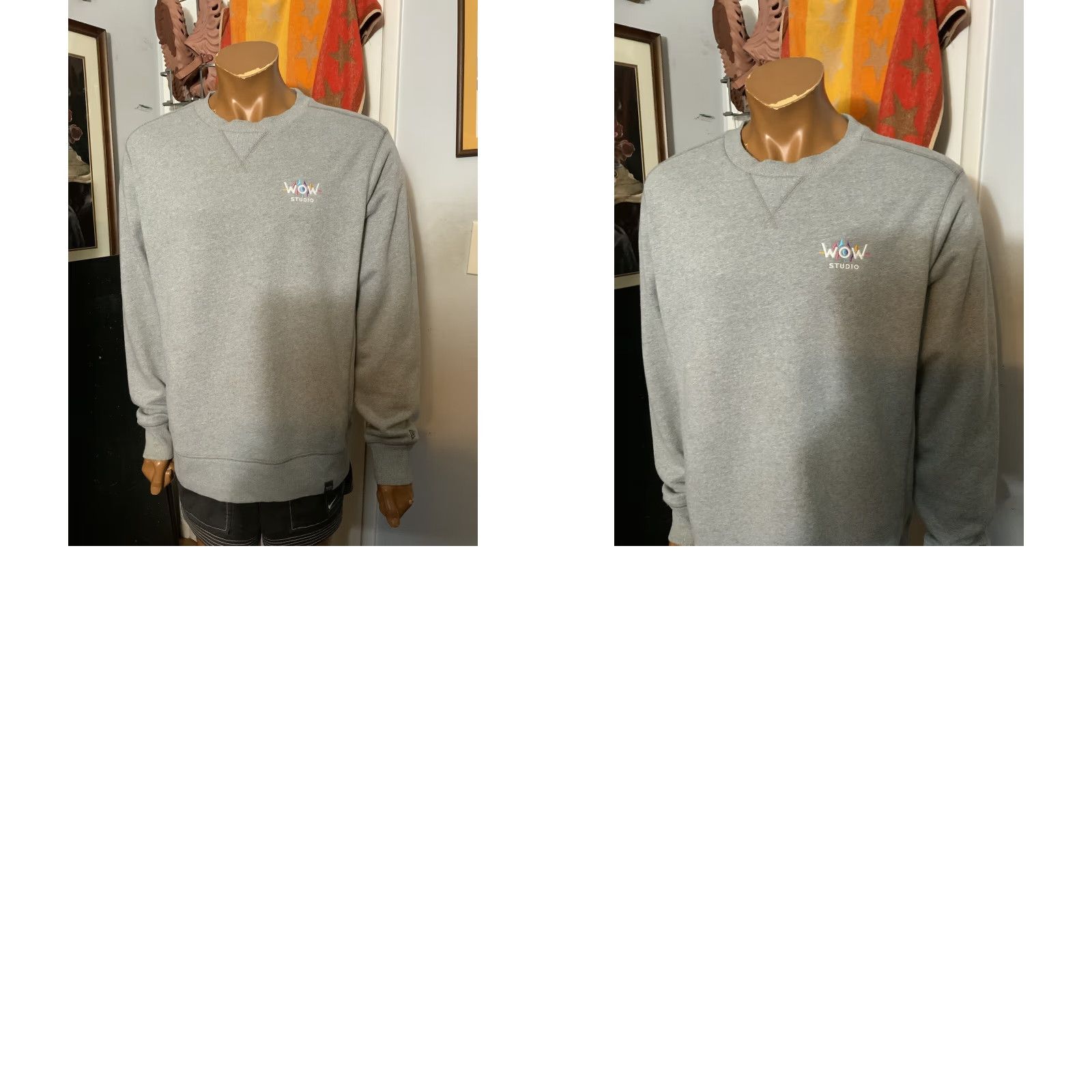 VINTAGE New Era Sony SXSW 2018 Wow Studio Crewneck Sweatshirt L Gray Mens
